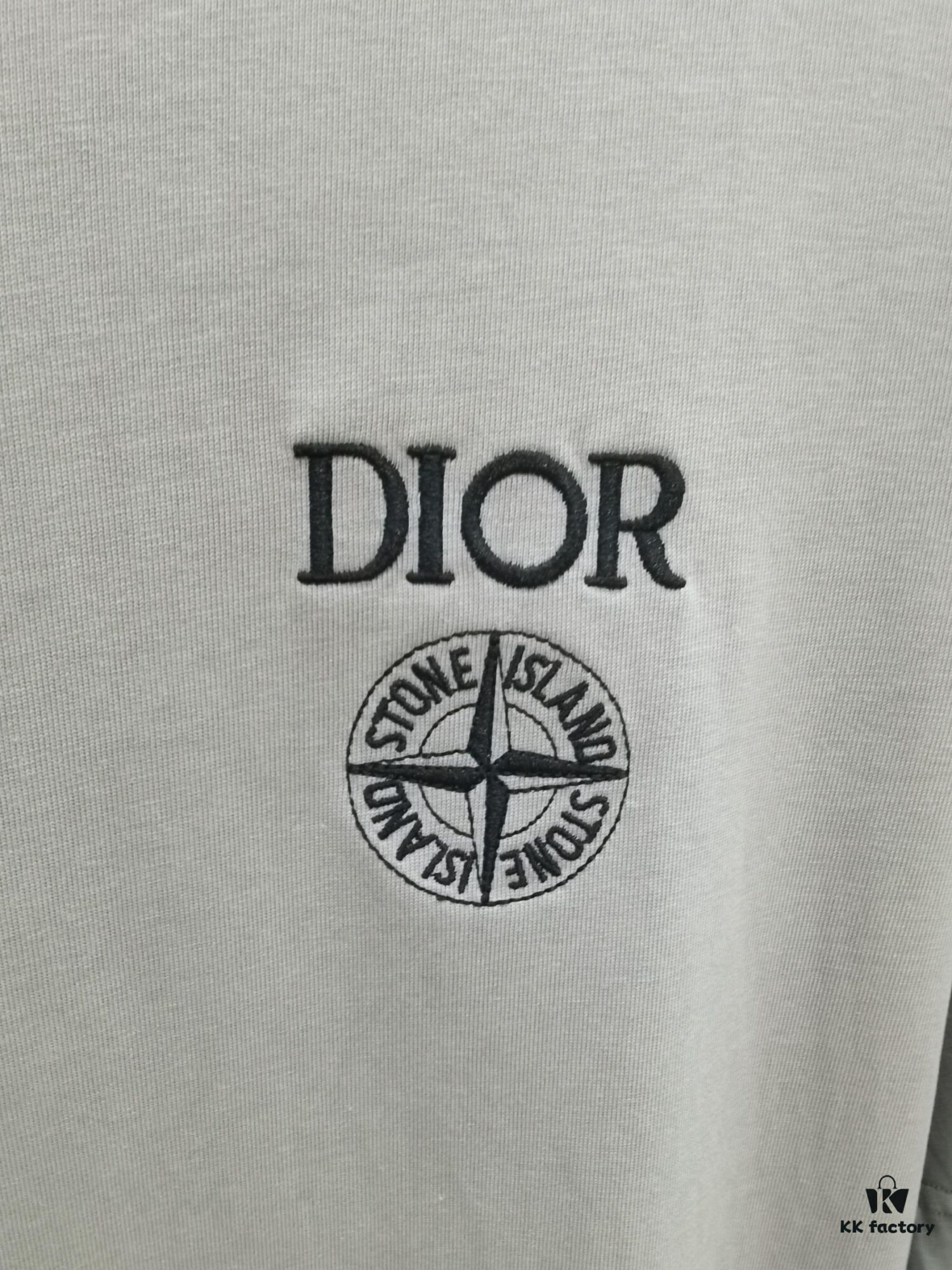 6931a02dccd8ab3d7af93e7a Dior D'Or (Embroidered Premium Version, Distinct from Standard Stock) Short Sleeve T-Shirt 300g Double Yarn 100% Cotton Unisex Design in Black, White, Grey, and Angora Red