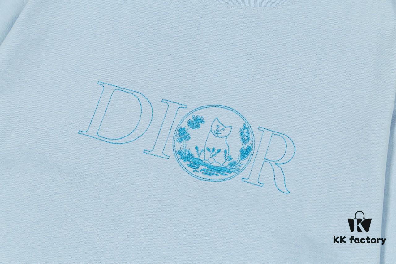 Aodi D*OR (Embroidered Premium Version, Different from Standard Stock) Short Sleeve T-Shirt