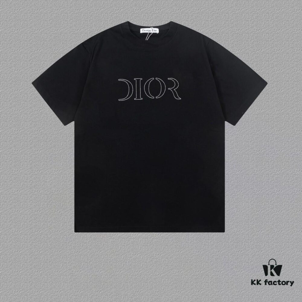 6931a037ccd8ab3d7af93f25 Dior Dior (Embroidery Premium Version, Different from Standard Stock) Short Sleeve T-Shirt, 300g Double-Yarn 100% Cotton, 320g Selanor 1x1 Ribbing, Embroidered Logo, Unisex Design, Colors: Sky Blue, Black, Red
