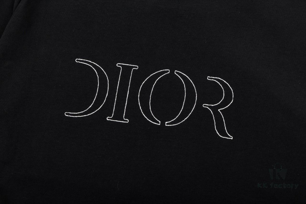 6931a037ccd8ab3d7af93f28 Dior Dior (Embroidery Premium Version, Different from Standard Stock) Short Sleeve T-Shirt, 300g Double-Yarn 100% Cotton, 320g Selanor 1x1 Ribbing, Embroidered Logo, Unisex Design, Colors: Sky Blue, Black, Red