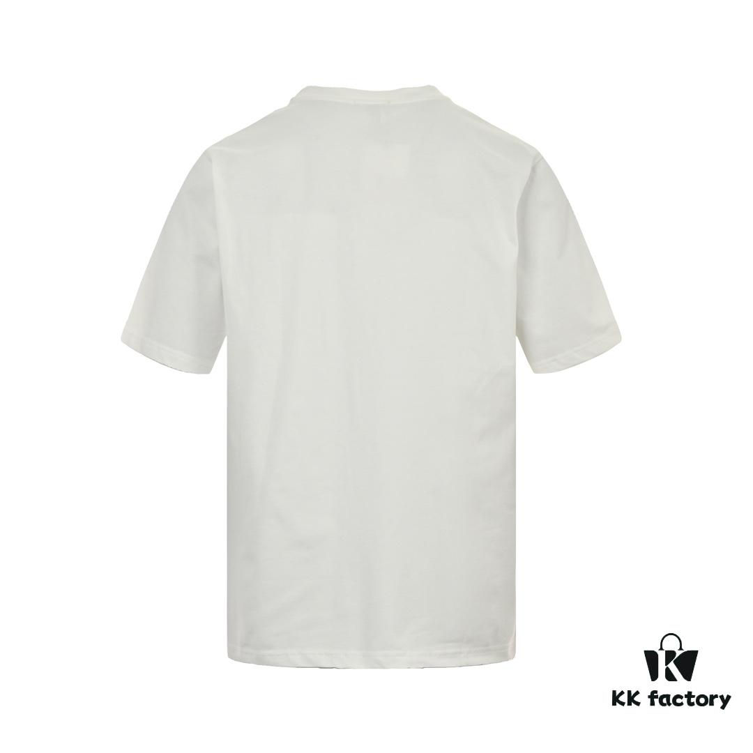 6931a047ccd8ab3d7af9406f Dior Logo Embroidered Short Sleeve T-Shirt with Double-Layer Toothbrush Stitch