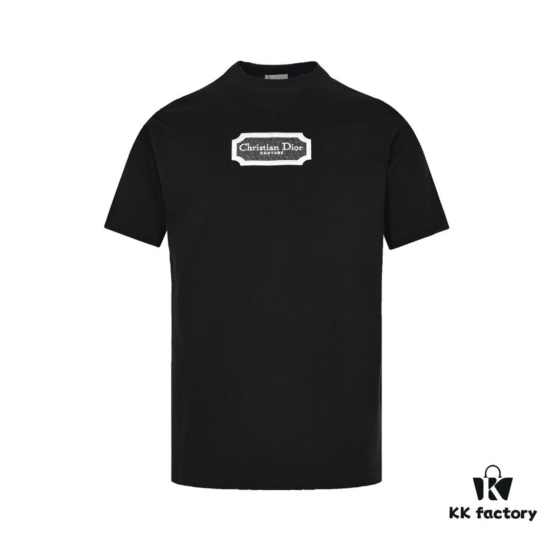 6931a04accd8ab3d7af940b9 Dior 23SS Embroidered Silver Logo Short Sleeve T-Shirt