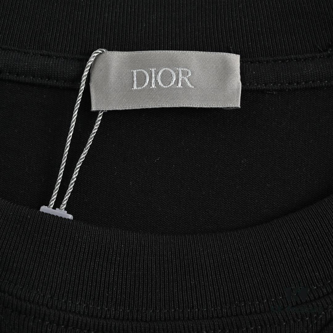 6931a04bccd8ab3d7af940bd Dior 23SS Embroidered Silver Logo Short Sleeve T-Shirt