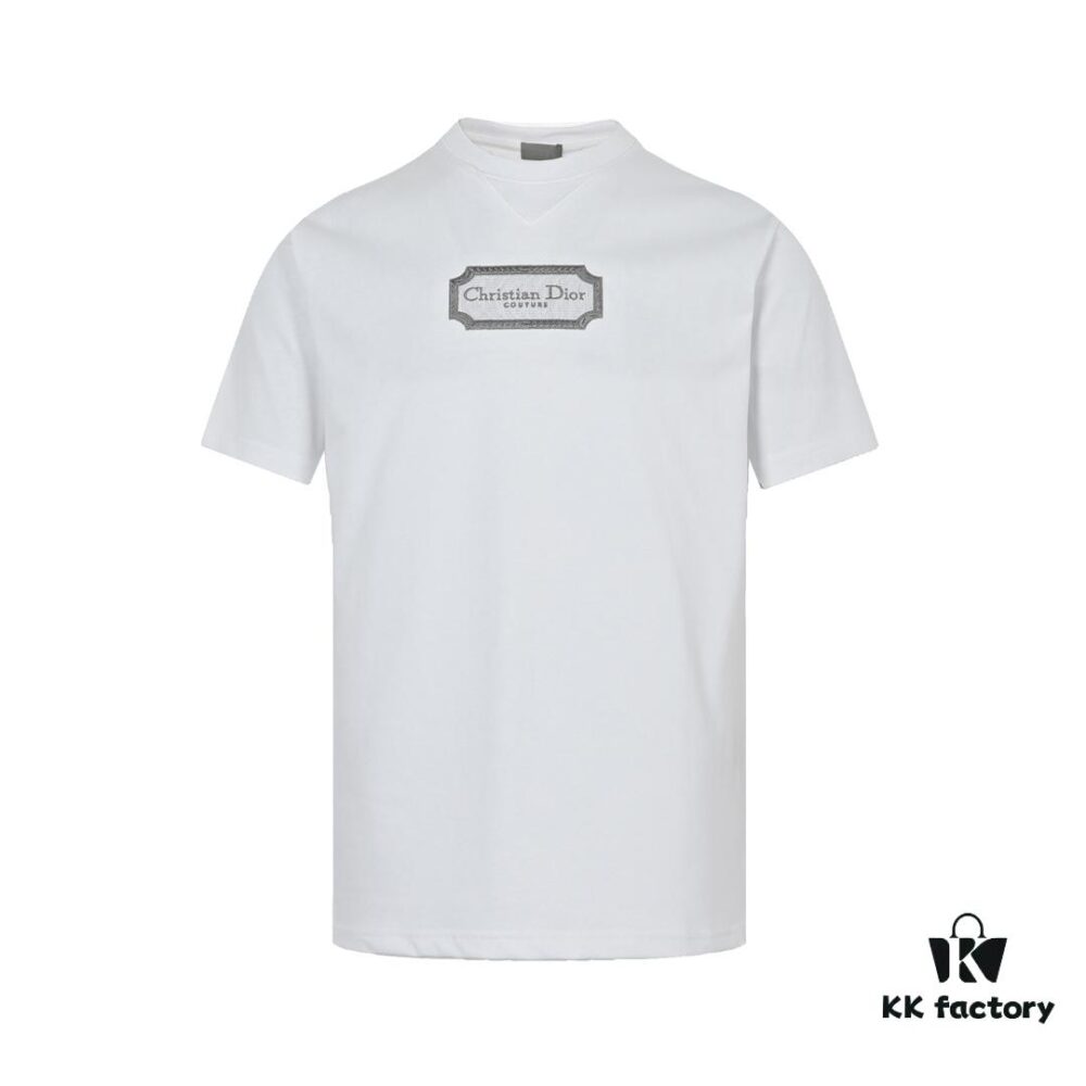 6931a04bccd8ab3d7af940cc Dior 23SS Embroidered Silver Logo Short Sleeve T-Shirt