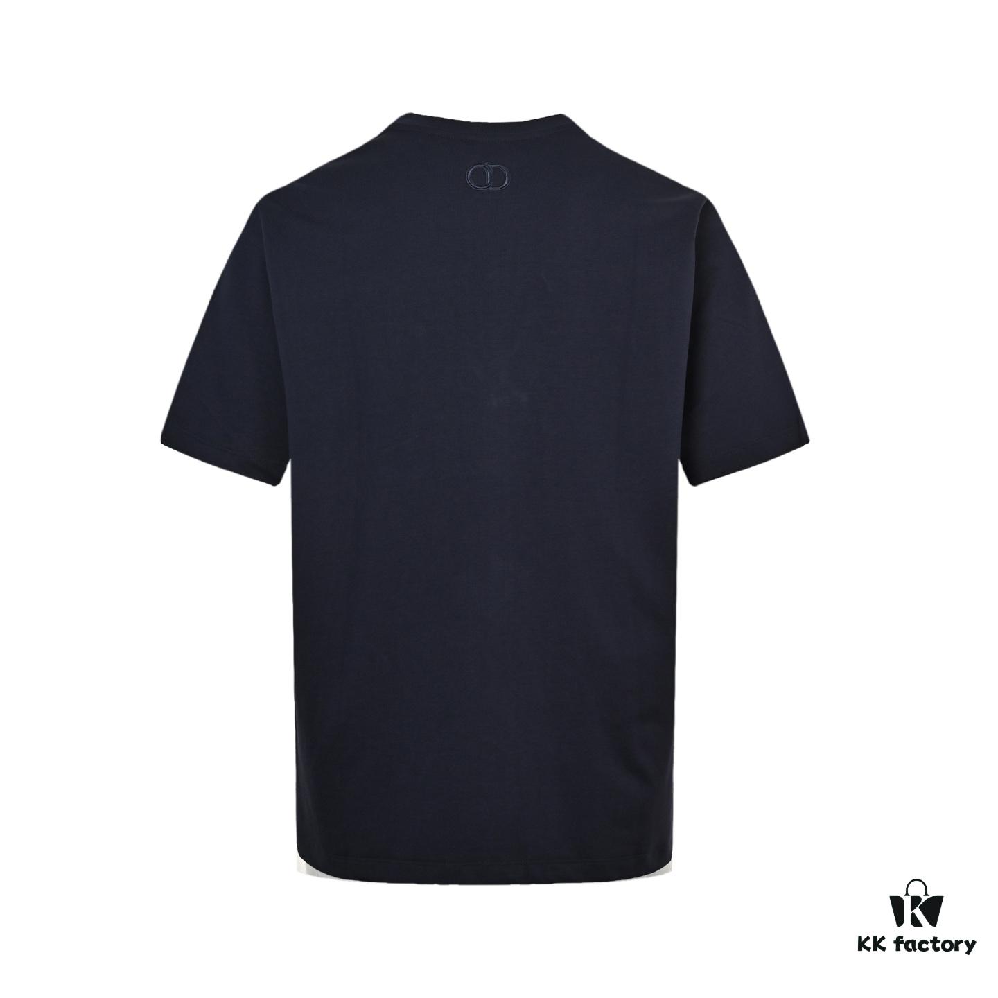 Dior Pocket Embroidered Letter Short Sleeve T-Shirt