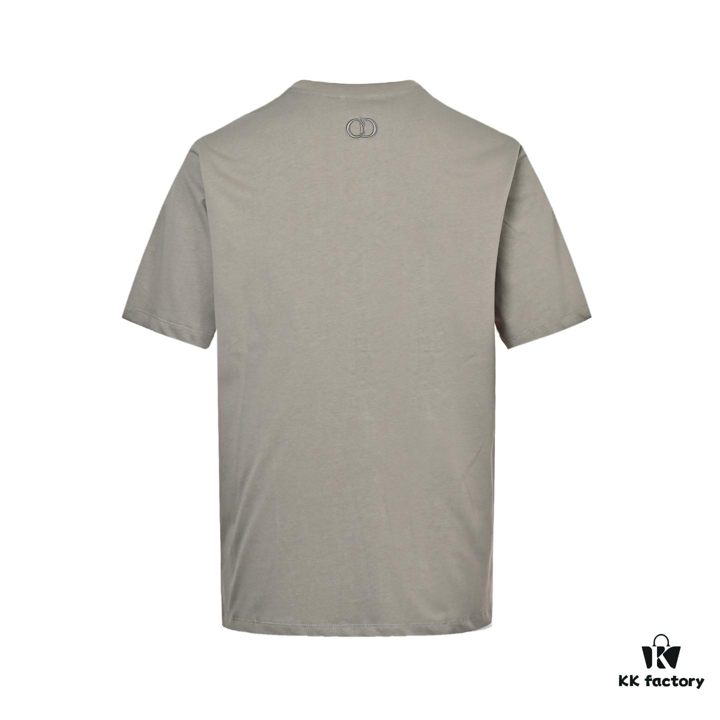 Dior Pocket Embroidered Letter Short Sleeve T-Shirt