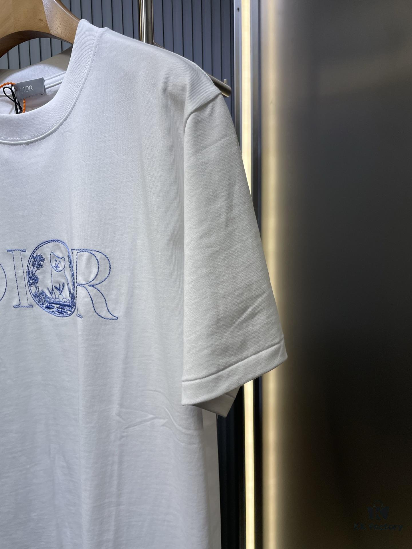 6931a04fccd8ab3d7af94110 DIOR Letter Embroidered Badge Logo Short Sleeve T-Shirt