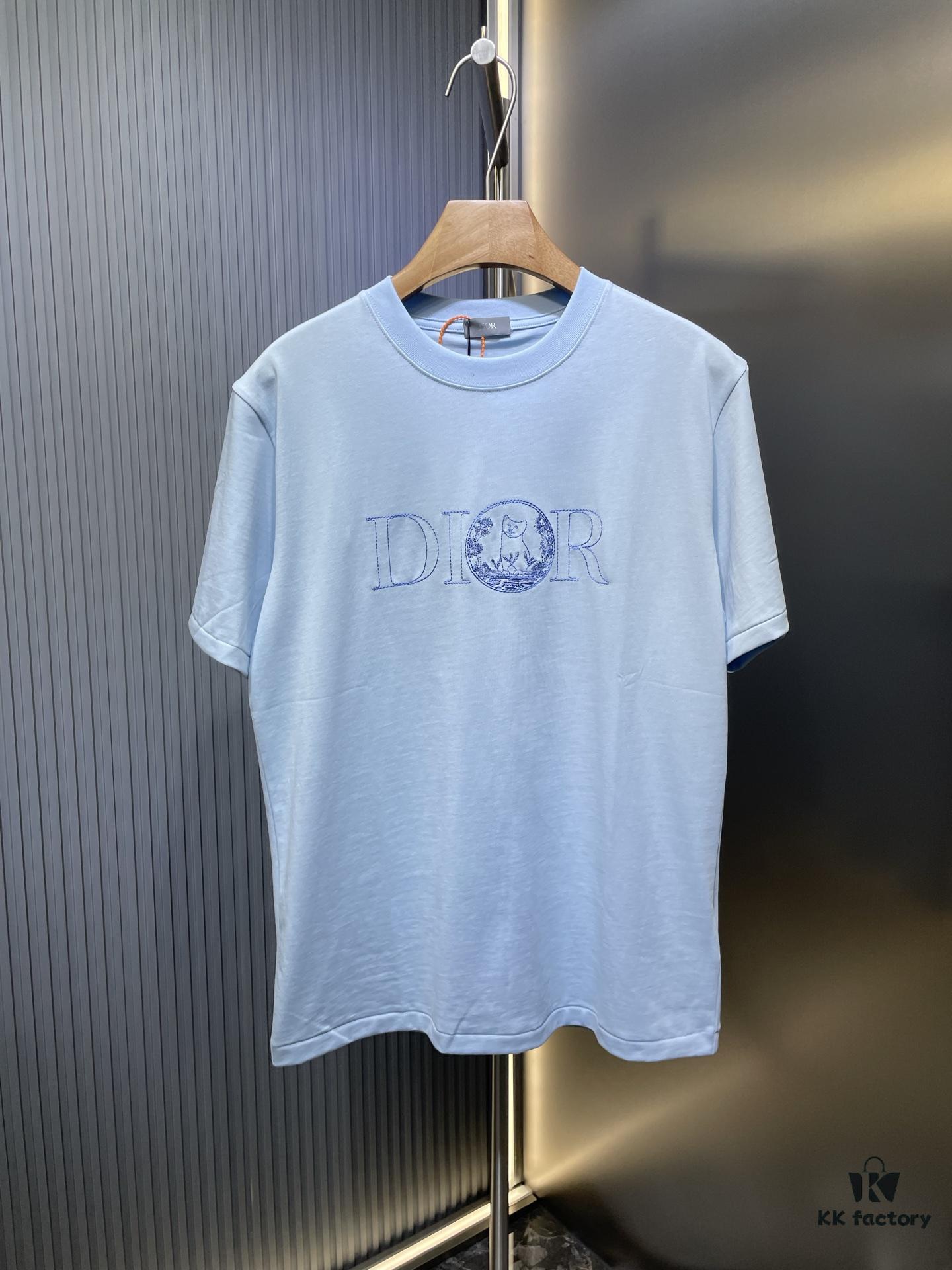 6931a04fccd8ab3d7af94116 DIOR Letter Embroidery Badge Logo Short Sleeve T-Shirt