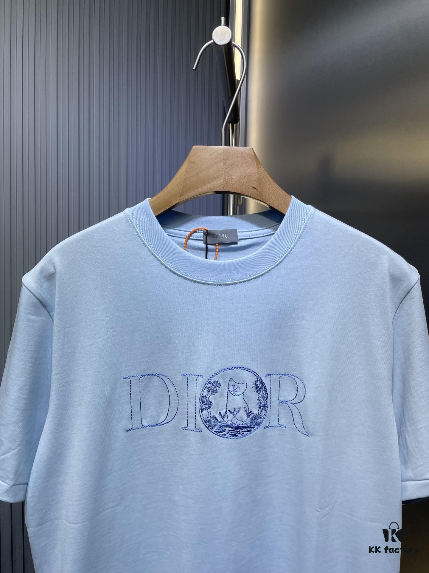 6931a04fccd8ab3d7af94117 DIOR Letter Embroidery Badge Logo Short Sleeve T-Shirt