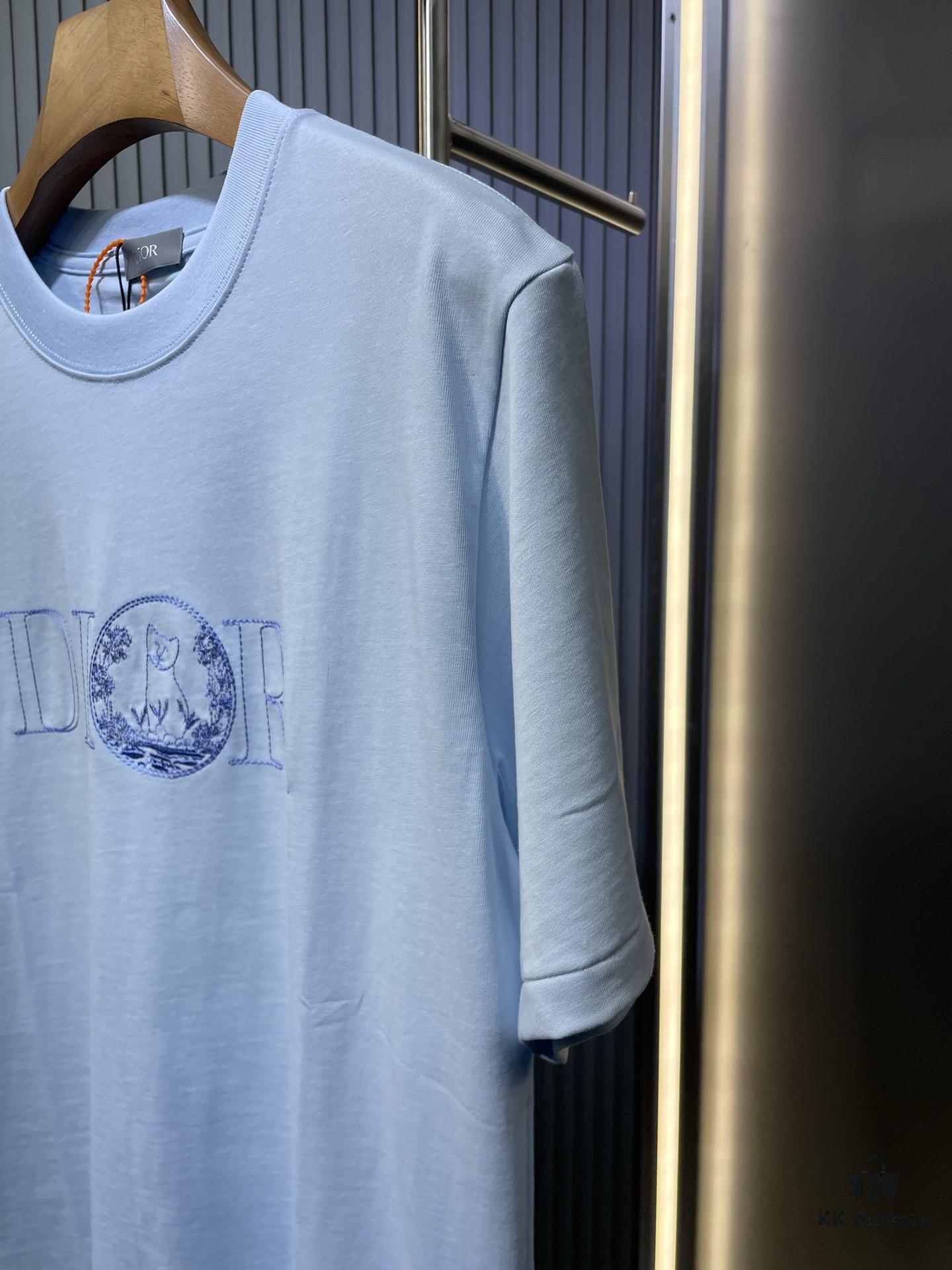 6931a04fccd8ab3d7af94119 DIOR Letter Embroidery Badge Logo Short Sleeve T-Shirt
