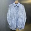 6931a04fccd8ab3d7af9411f DR🔥Dior Men's Collection Fashion Show Debut, Stylishly Tailored Blue Striped Cotton Workwear-Inspired Oversized Jacket with Christian Couture Embroidery, Unisex Design