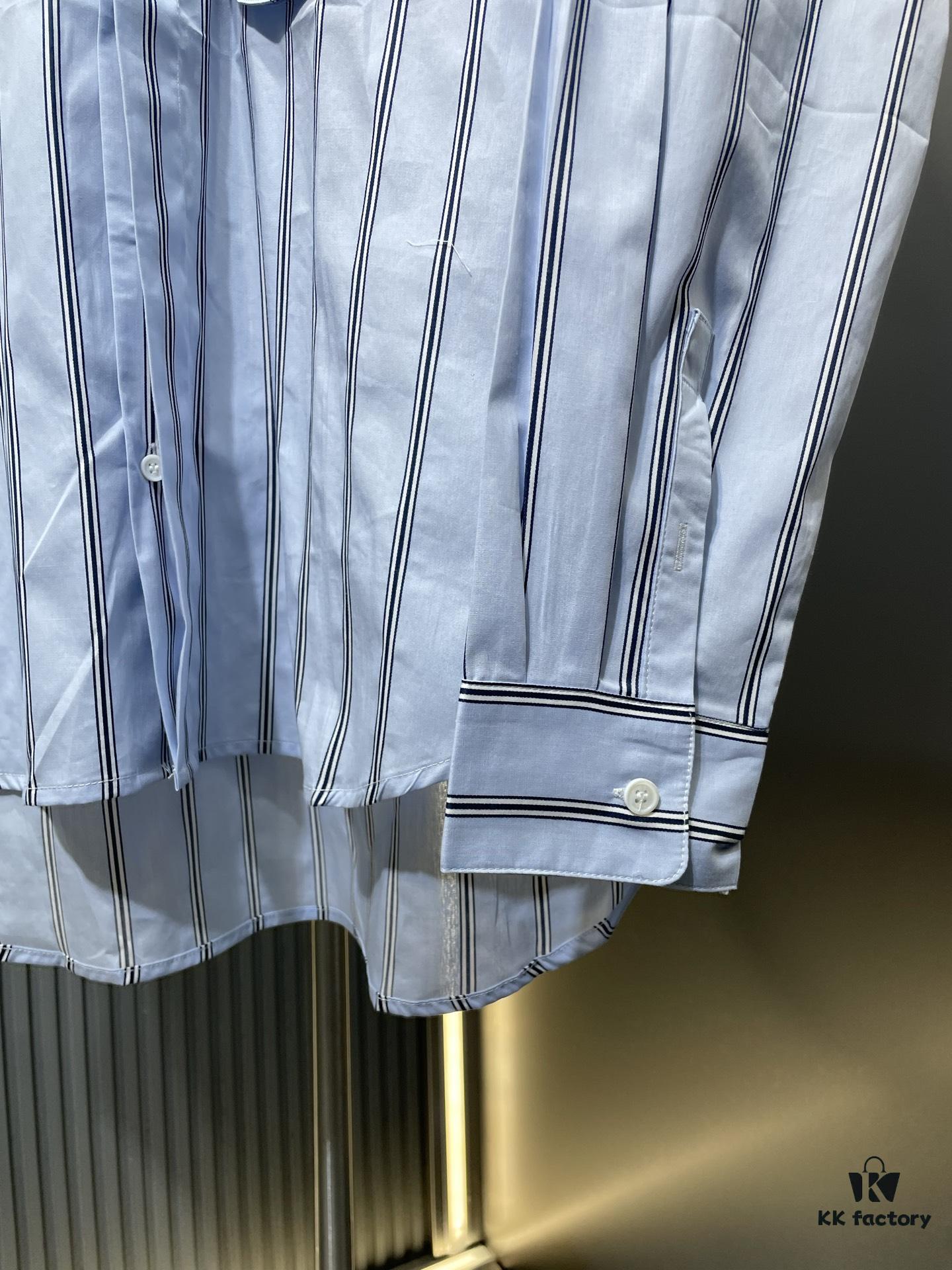 6931a050ccd8ab3d7af94125 DR🔥Dior Men's Collection Fashion Show Debut, Stylishly Tailored Blue Striped Cotton Workwear-Inspired Oversized Jacket with Christian Couture Embroidery, Unisex Design