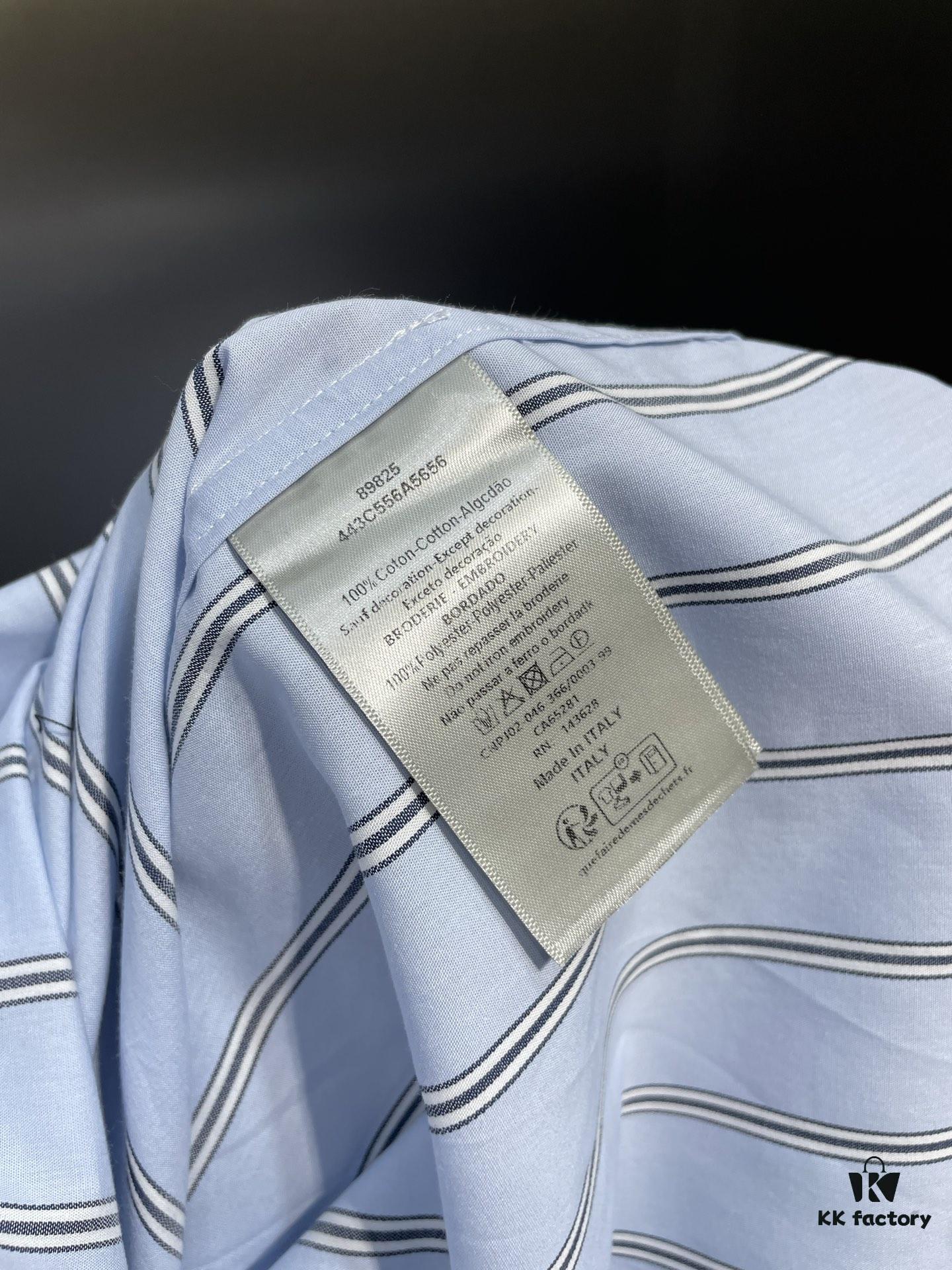 6931a050ccd8ab3d7af94127 DR🔥Dior Men's Collection Fashion Show Debut, Stylishly Tailored Blue Striped Cotton Workwear-Inspired Oversized Jacket with Christian Couture Embroidery, Unisex Design
