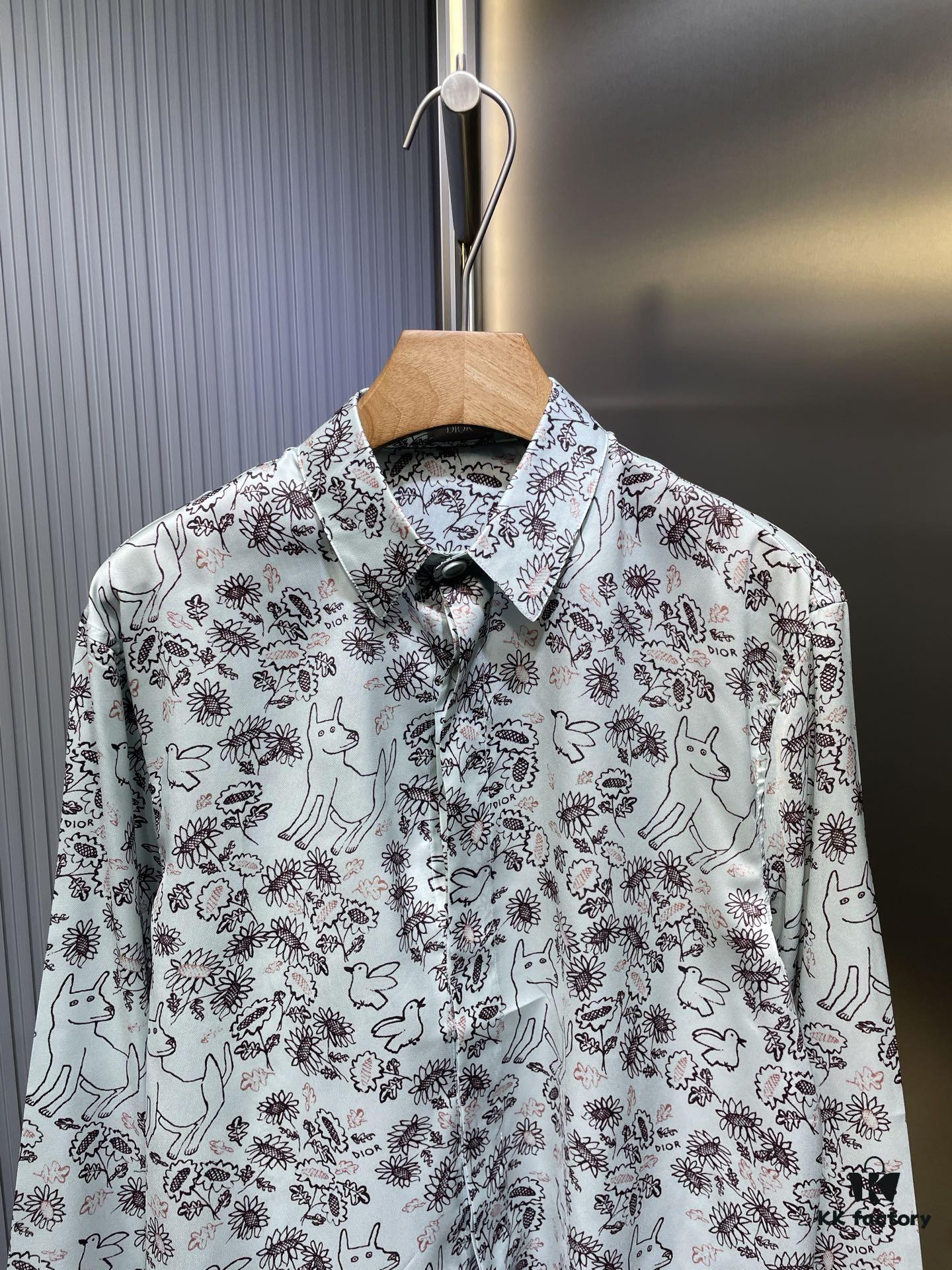 6931a051ccd8ab3d7af94144 Dior 2025SS Spring-Summer New Mulberry Silk Twill Long-Sleeve Shirt, Original Custom Fabric, Smooth and Soft Texture, Relaxed Casual Fit, Loose Unisex Design, Flattering on All Body Types