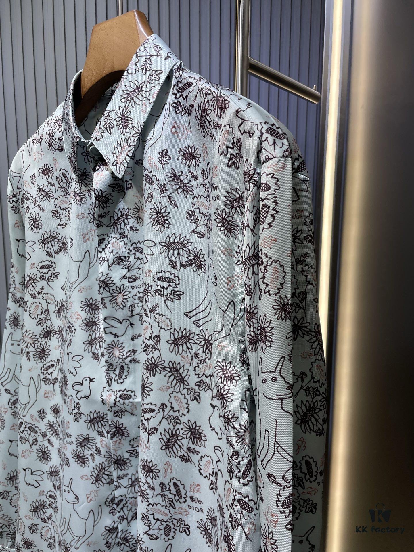 6931a051ccd8ab3d7af94145 Dior 2025SS Spring-Summer New Mulberry Silk Twill Long-Sleeve Shirt, Original Custom Fabric, Smooth and Soft Texture, Relaxed Casual Fit, Loose Unisex Design, Flattering on All Body Types