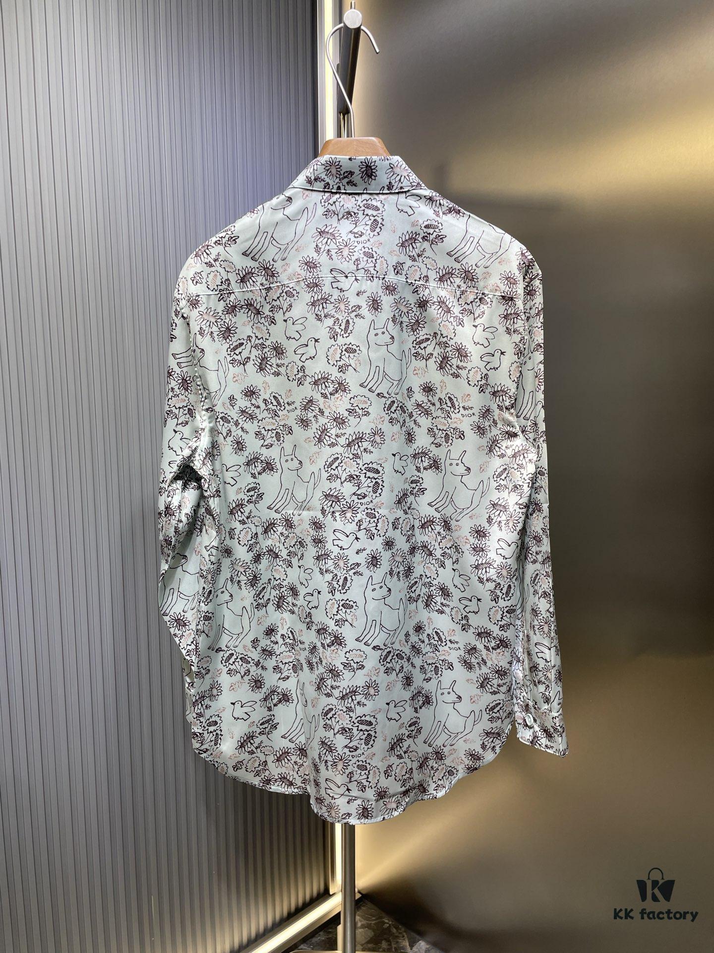 6931a051ccd8ab3d7af94147 Dior 2025SS Spring-Summer New Mulberry Silk Twill Long-Sleeve Shirt, Original Custom Fabric, Smooth and Soft Texture, Relaxed Casual Fit, Loose Unisex Design, Flattering on All Body Types
