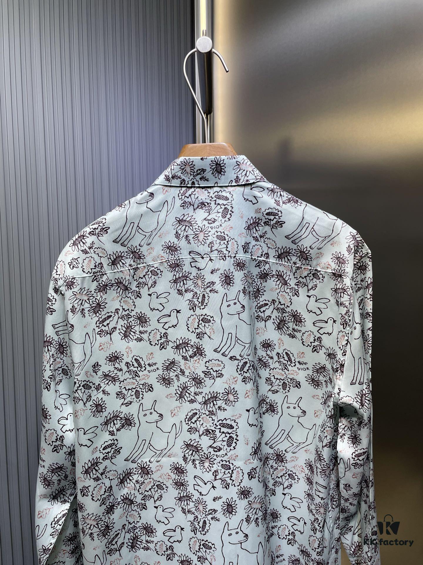 6931a051ccd8ab3d7af94148 Dior 2025SS Spring-Summer New Mulberry Silk Twill Long-Sleeve Shirt, Original Custom Fabric, Smooth and Soft Texture, Relaxed Casual Fit, Loose Unisex Design, Flattering on All Body Types