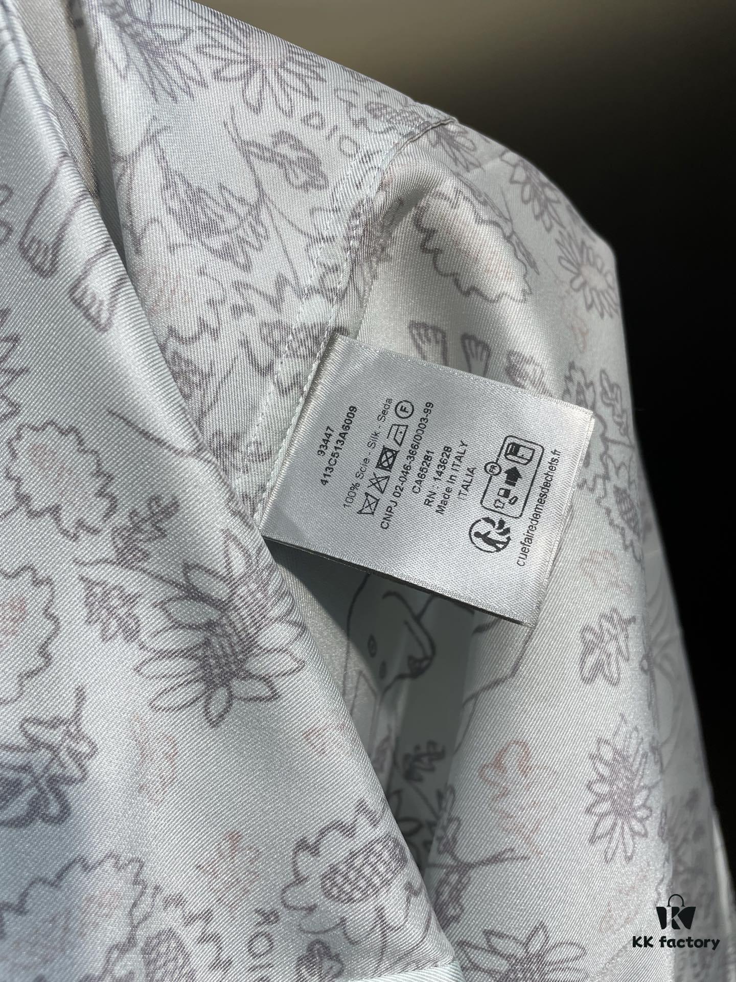 6931a051ccd8ab3d7af9414b Dior 2025SS Spring-Summer New Mulberry Silk Twill Long-Sleeve Shirt, Original Custom Fabric, Smooth and Soft Texture, Relaxed Casual Fit, Loose Unisex Design, Flattering on All Body Types