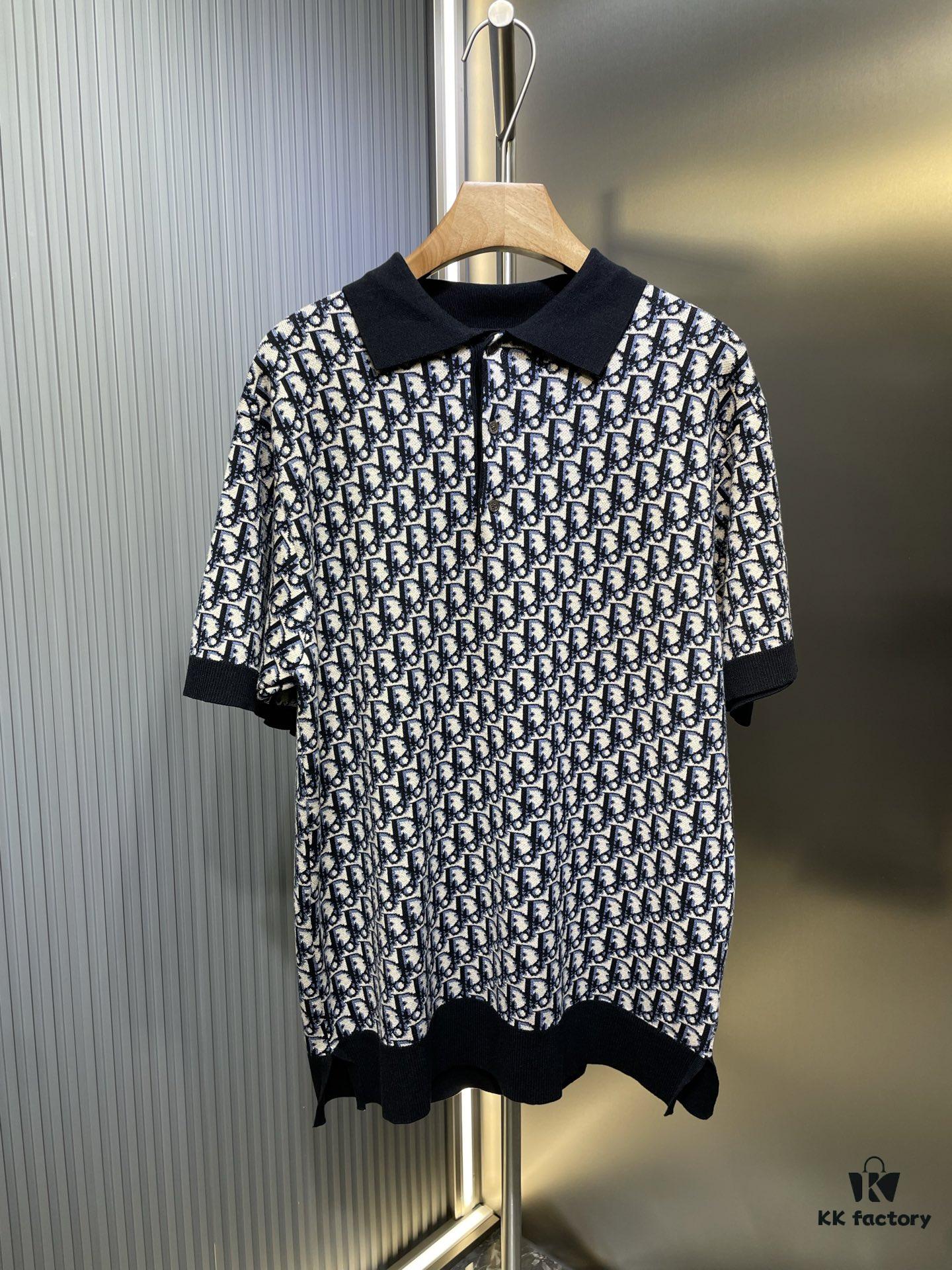 6931a051ccd8ab3d7af9414c Dior Knit Jacquard Polo Shirt