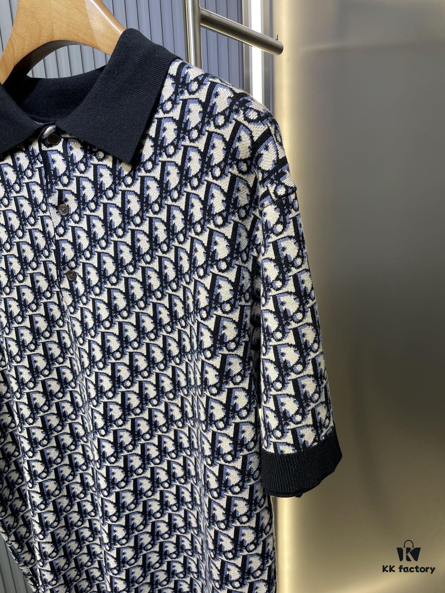 6931a052ccd8ab3d7af9414e Dior Knit Jacquard Polo Shirt