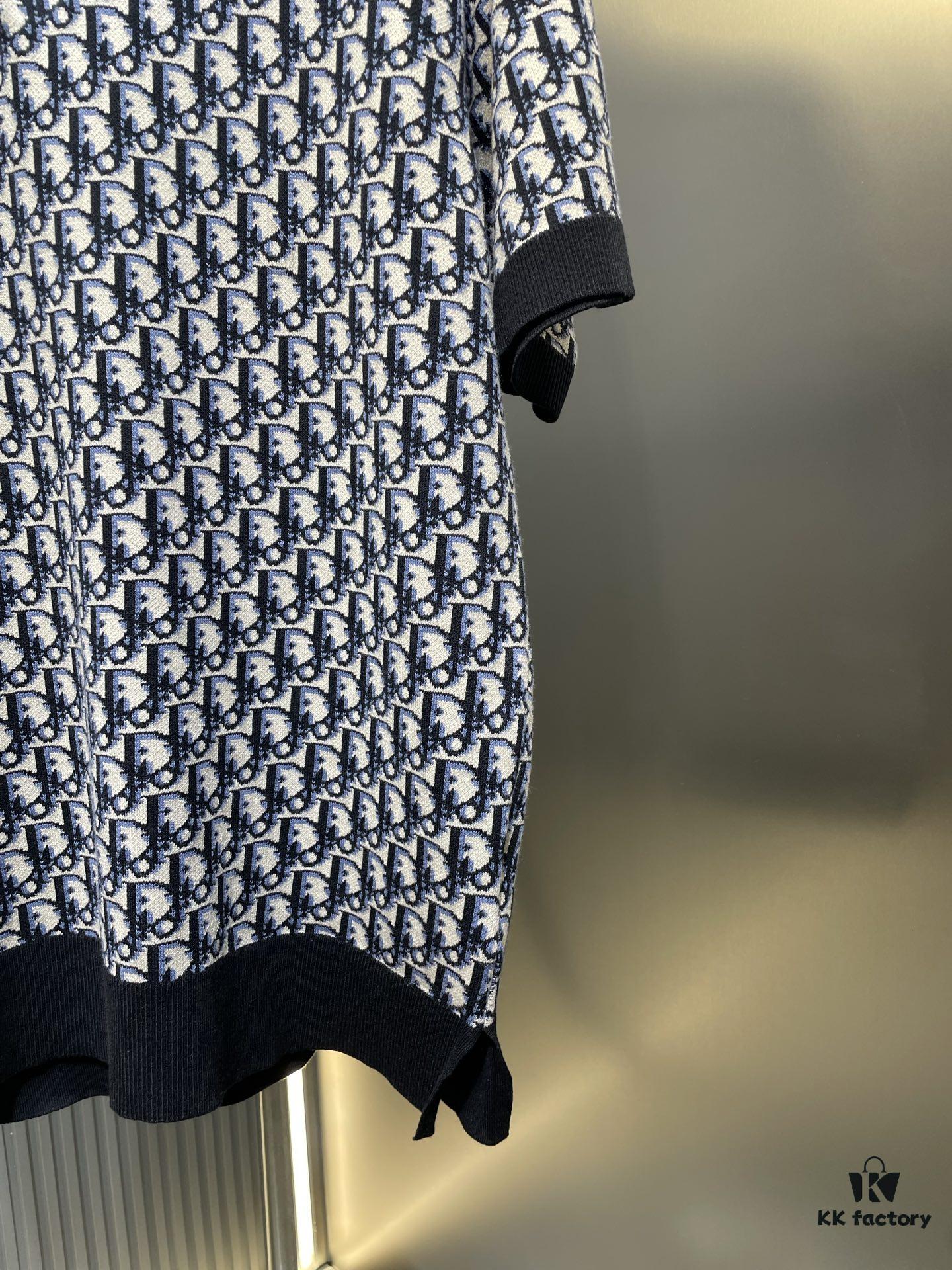 6931a052ccd8ab3d7af9414f Dior Knit Jacquard Polo Shirt