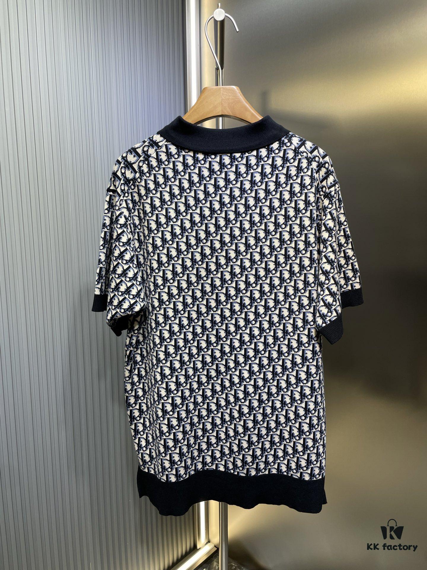 6931a052ccd8ab3d7af94150 Dior Knit Jacquard Polo Shirt