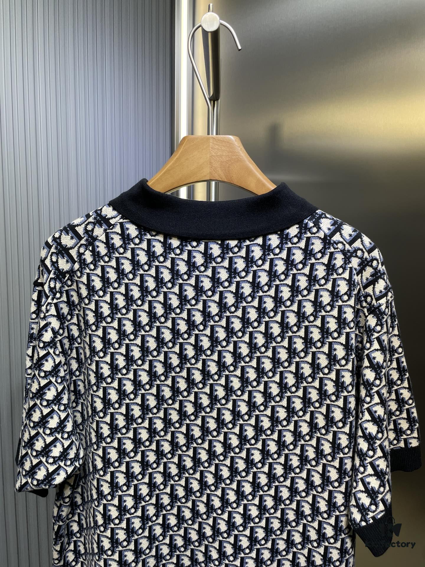 6931a052ccd8ab3d7af94151 Dior Knit Jacquard Polo Shirt