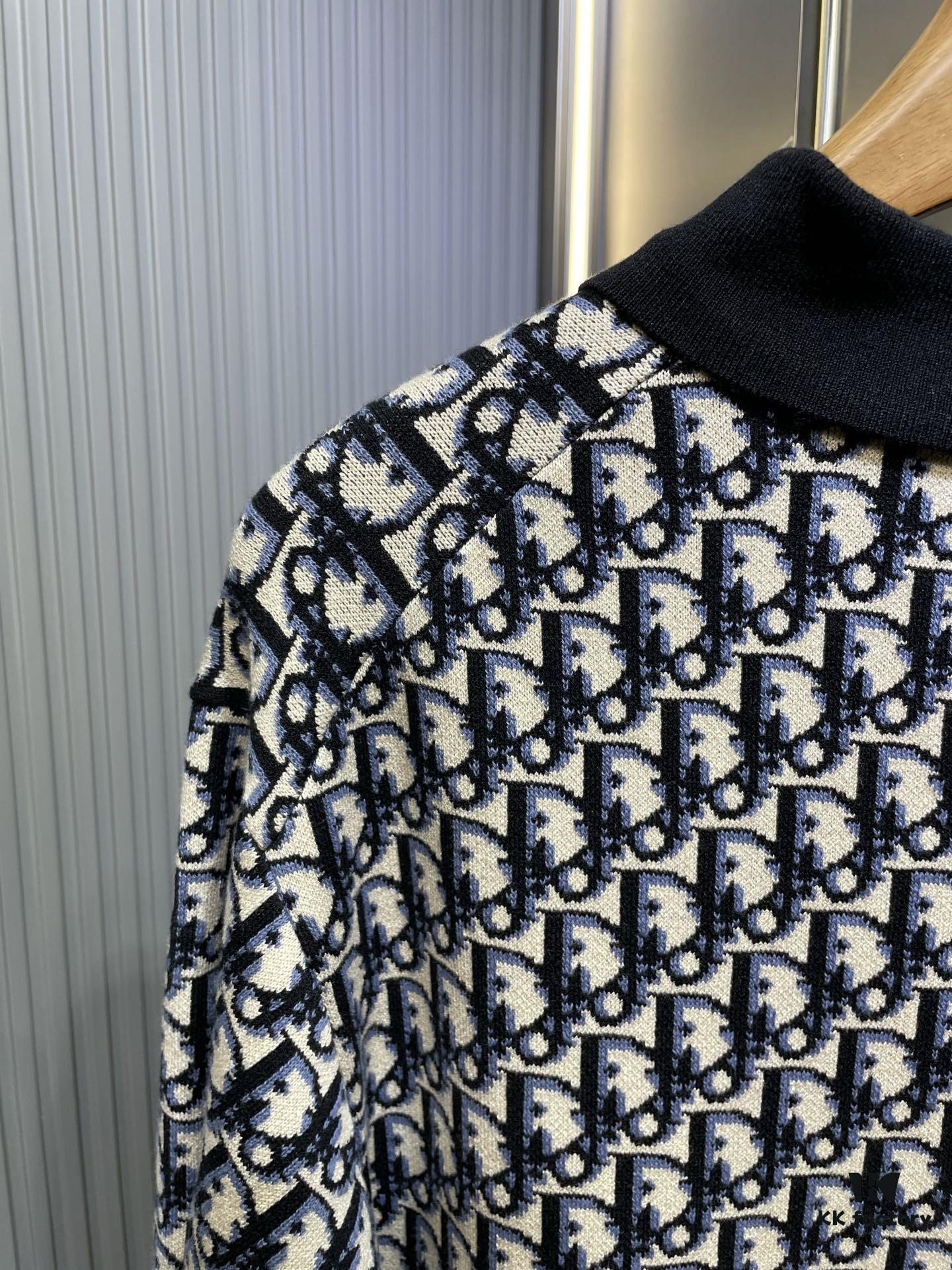 6931a052ccd8ab3d7af94152 Dior Knit Jacquard Polo Shirt