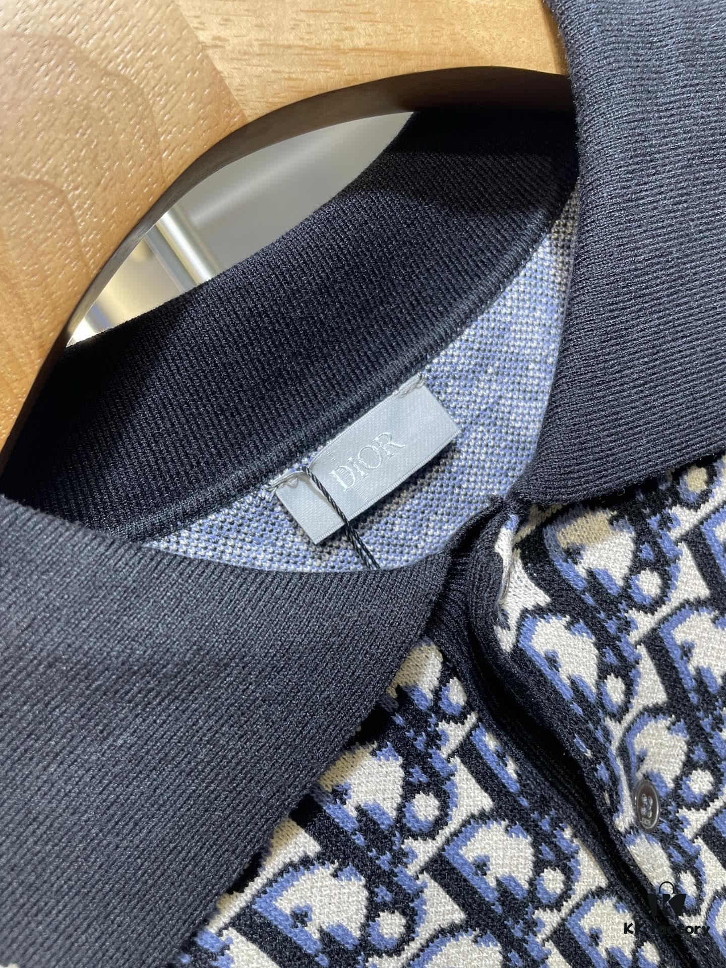 6931a052ccd8ab3d7af94153 Dior Knit Jacquard Polo Shirt