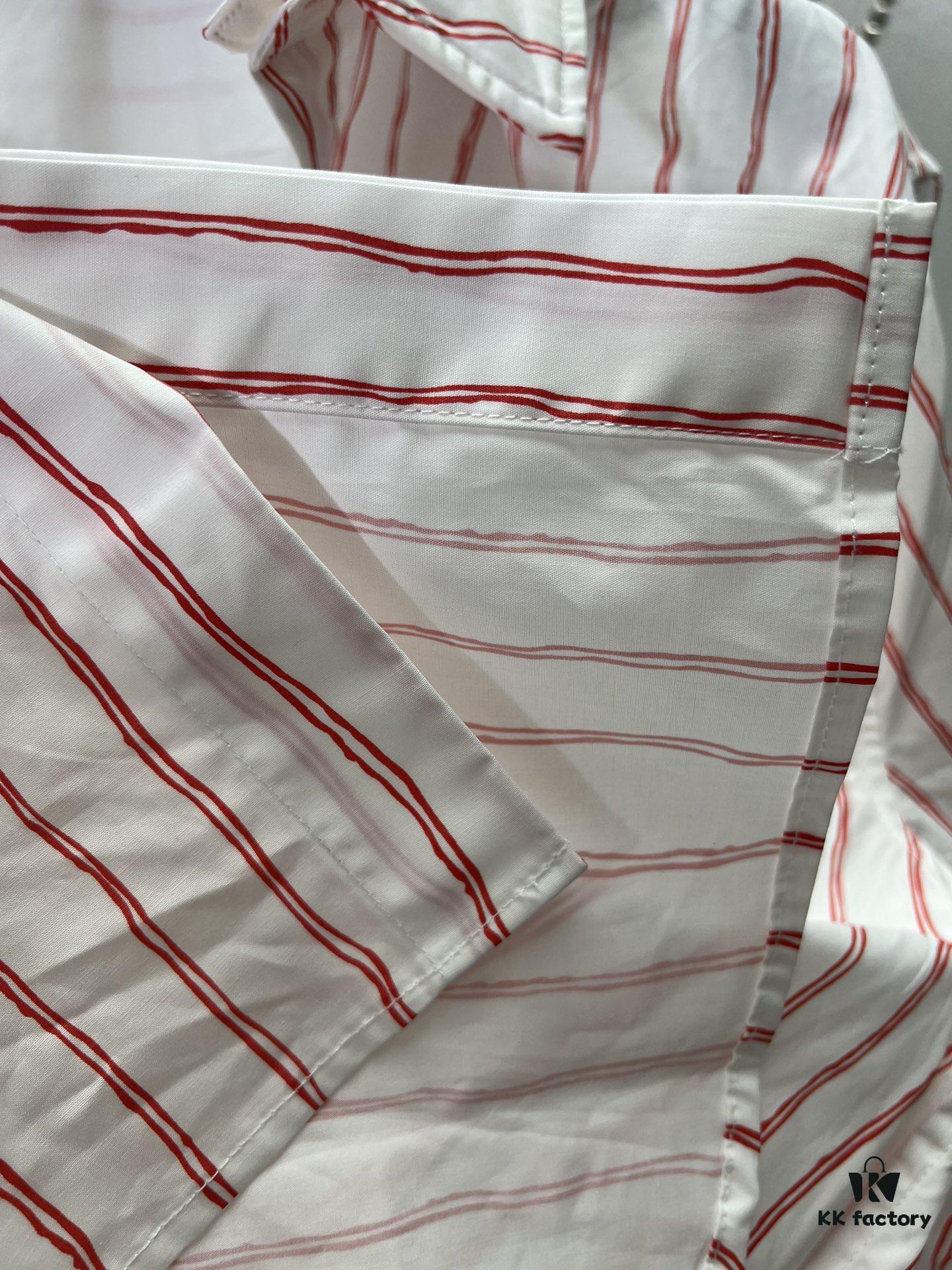 6931a054ccd8ab3d7af9417f Dior 25ss New Arrival Shirt Combines Modern Style with Traditional Elegance, Crafted from White Cotton Poplin with Pink Stripes, Featuring the Dior For My Real Friends Logo from the DIOR AND HYLTON NEL Collaboration Series