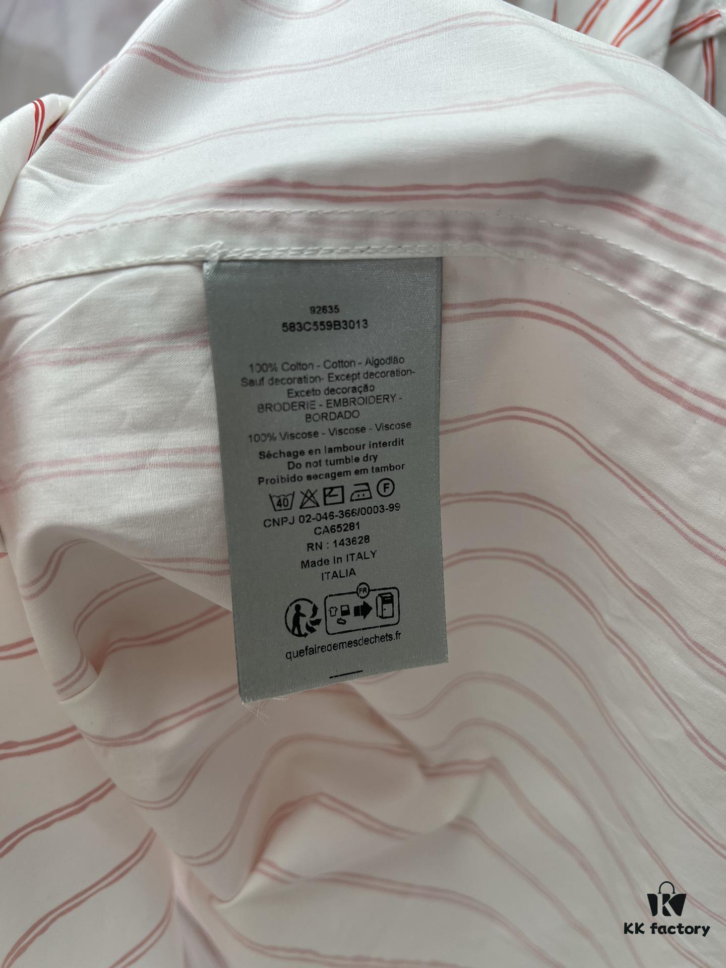 6931a054ccd8ab3d7af94180 Dior 25ss New Arrival Shirt Combines Modern Style with Traditional Elegance, Crafted from White Cotton Poplin with Pink Stripes, Featuring the Dior For My Real Friends Logo from the DIOR AND HYLTON NEL Collaboration Series