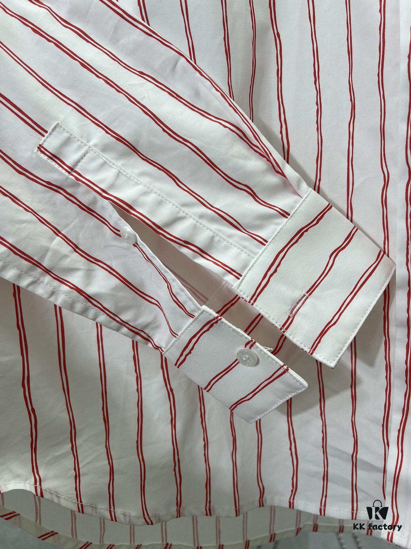 6931a054ccd8ab3d7af94182 Dior 25ss New Arrival Shirt Combines Modern Style with Traditional Elegance, Crafted from White Cotton Poplin with Pink Stripes, Featuring the Dior For My Real Friends Logo from the DIOR AND HYLTON NEL Collaboration Series
