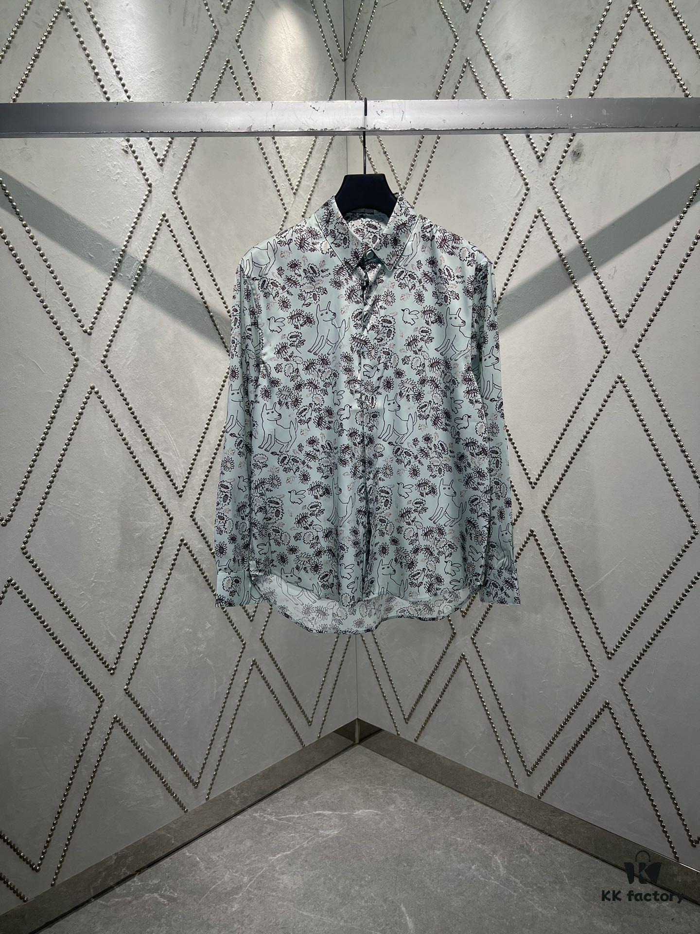 6931a056ccd8ab3d7af941ab Dior 25ss New Arrival Shirt from the DIOR AND HYLTON NEL Collaboration Collection, Interpreting the Artist's Artistic Vision. Crafted from Green Mulberry Silk Twill with Classic Tailoring and Concealed Button Closure, Stylish Design Perfectly Matches Other Pieces from This Limited Series
