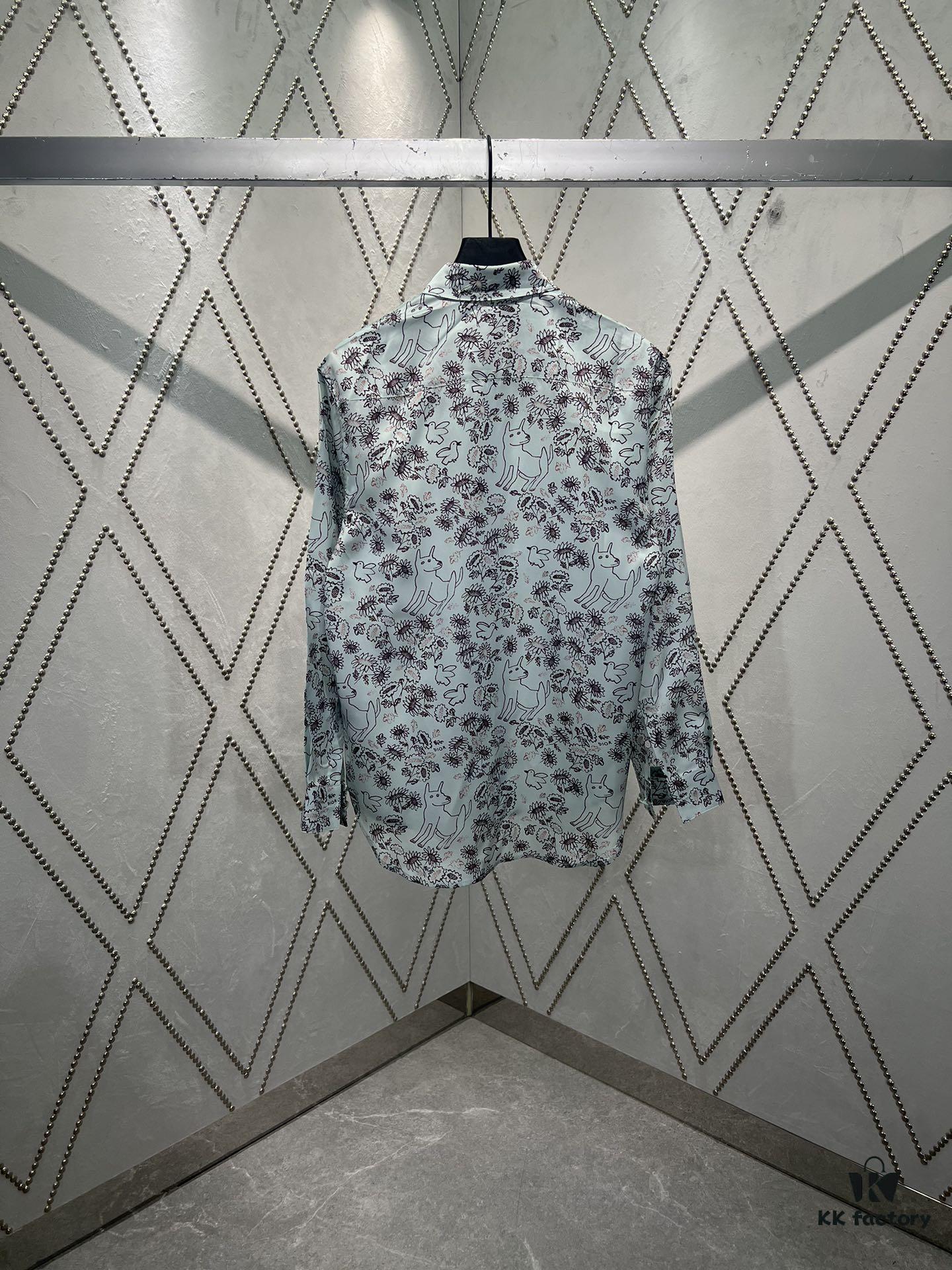 6931a056ccd8ab3d7af941ac Dior 25ss New Arrival Shirt from the DIOR AND HYLTON NEL Collaboration Collection, Interpreting the Artist's Artistic Vision. Crafted from Green Mulberry Silk Twill with Classic Tailoring and Concealed Button Closure, Stylish Design Perfectly Matches Other Pieces from This Limited Series