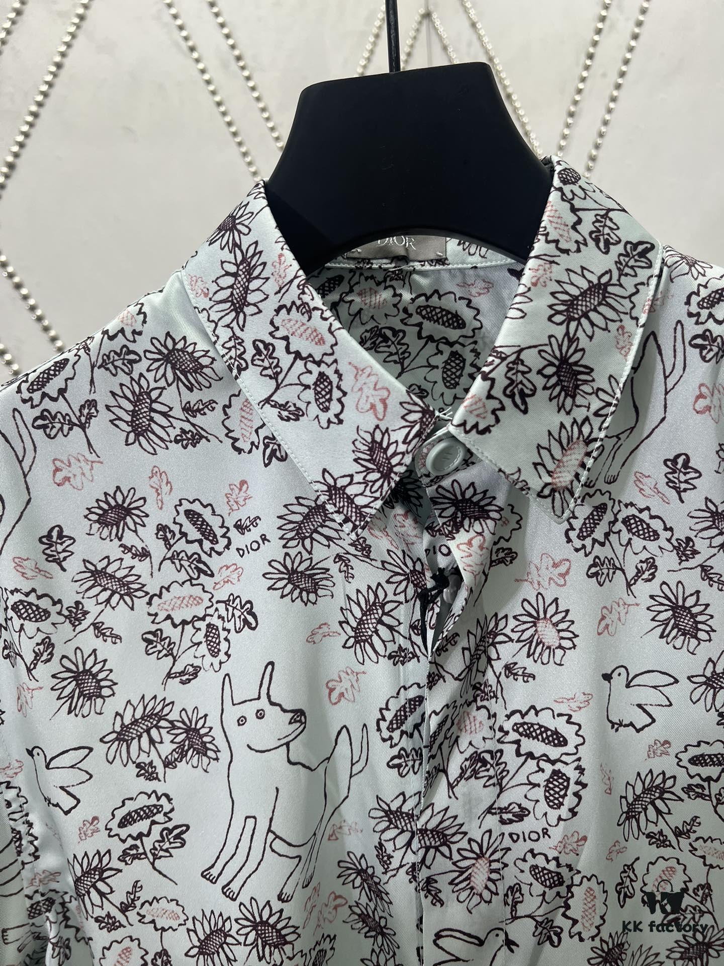 6931a056ccd8ab3d7af941ad Dior 25ss New Arrival Shirt from the DIOR AND HYLTON NEL Collaboration Collection, Interpreting the Artist's Artistic Vision. Crafted from Green Mulberry Silk Twill with Classic Tailoring and Concealed Button Closure, Stylish Design Perfectly Matches Other Pieces from This Limited Series