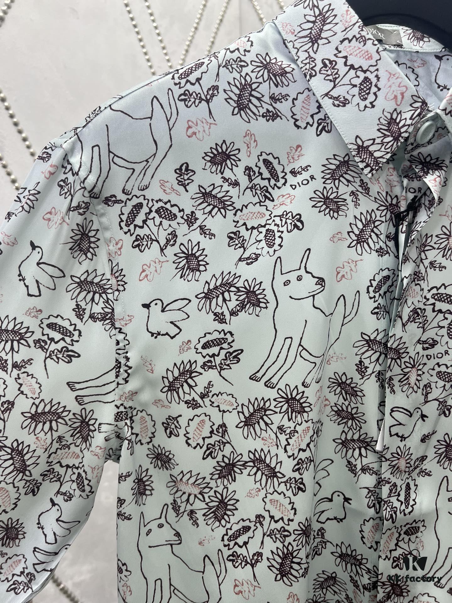 6931a056ccd8ab3d7af941ae Dior 25ss New Arrival Shirt from the DIOR AND HYLTON NEL Collaboration Collection, Interpreting the Artist's Artistic Vision. Crafted from Green Mulberry Silk Twill with Classic Tailoring and Concealed Button Closure, Stylish Design Perfectly Matches Other Pieces from This Limited Series
