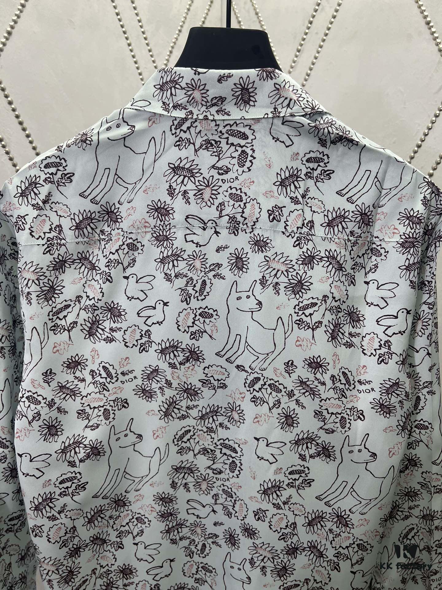 6931a056ccd8ab3d7af941b3 Dior 25ss New Arrival Shirt from the DIOR AND HYLTON NEL Collaboration Collection, Interpreting the Artist's Artistic Vision. Crafted from Green Mulberry Silk Twill with Classic Tailoring and Concealed Button Closure, Stylish Design Perfectly Matches Other Pieces from This Limited Series
