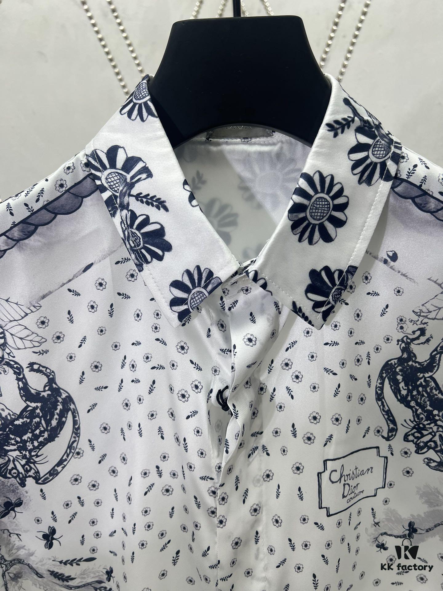 6931a057ccd8ab3d7af941b7 Dior 25SS New Arrival Shirt from the DIOR AND HYLTON NEL Collaboration Collection, Interpreting the Artist's Artistic Vision. Crafted from White Mulberry Silk Twill, Featuring an Oversized Silhouette and Concealed Button Closure. Stylish Design Perfectly Matches Other Pieces from This Limited Series