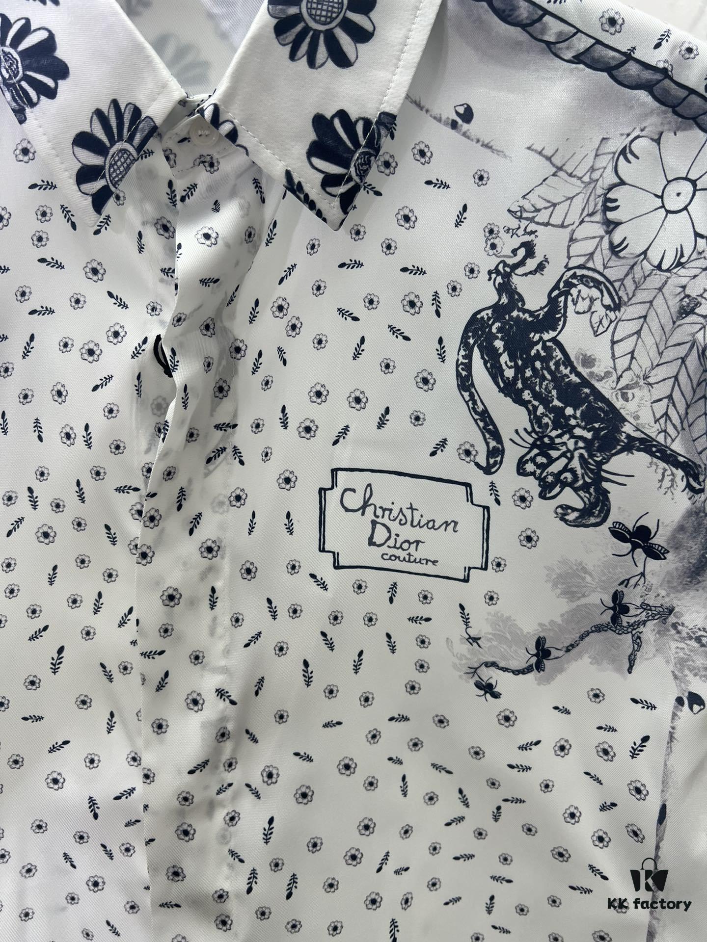 6931a057ccd8ab3d7af941b9 Dior 25SS New Arrival Shirt from the DIOR AND HYLTON NEL Collaboration Collection, Interpreting the Artist's Artistic Vision. Crafted from White Mulberry Silk Twill, Featuring an Oversized Silhouette and Concealed Button Closure. Stylish Design Perfectly Matches Other Pieces from This Limited Series