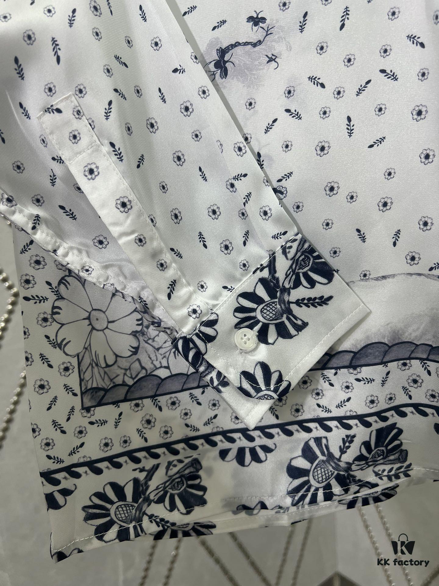 6931a057ccd8ab3d7af941ba Dior 25SS New Arrival Shirt from the DIOR AND HYLTON NEL Collaboration Collection, Interpreting the Artist's Artistic Vision. Crafted from White Mulberry Silk Twill, Featuring an Oversized Silhouette and Concealed Button Closure. Stylish Design Perfectly Matches Other Pieces from This Limited Series