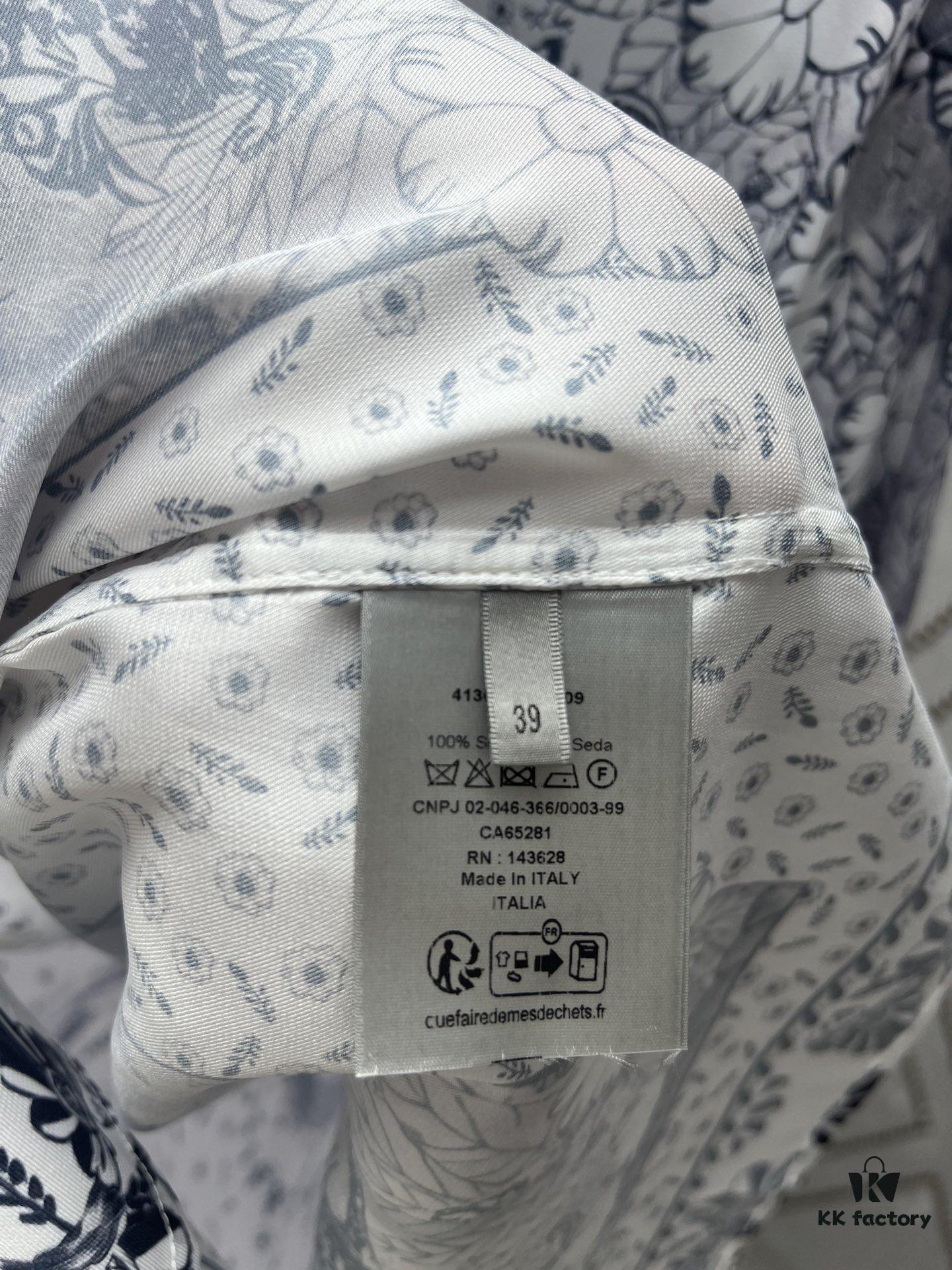 6931a057ccd8ab3d7af941bd Dior 25SS New Arrival Shirt from the DIOR AND HYLTON NEL Collaboration Collection, Interpreting the Artist's Artistic Vision. Crafted from White Mulberry Silk Twill, Featuring an Oversized Silhouette and Concealed Button Closure. Stylish Design Perfectly Matches Other Pieces from This Limited Series