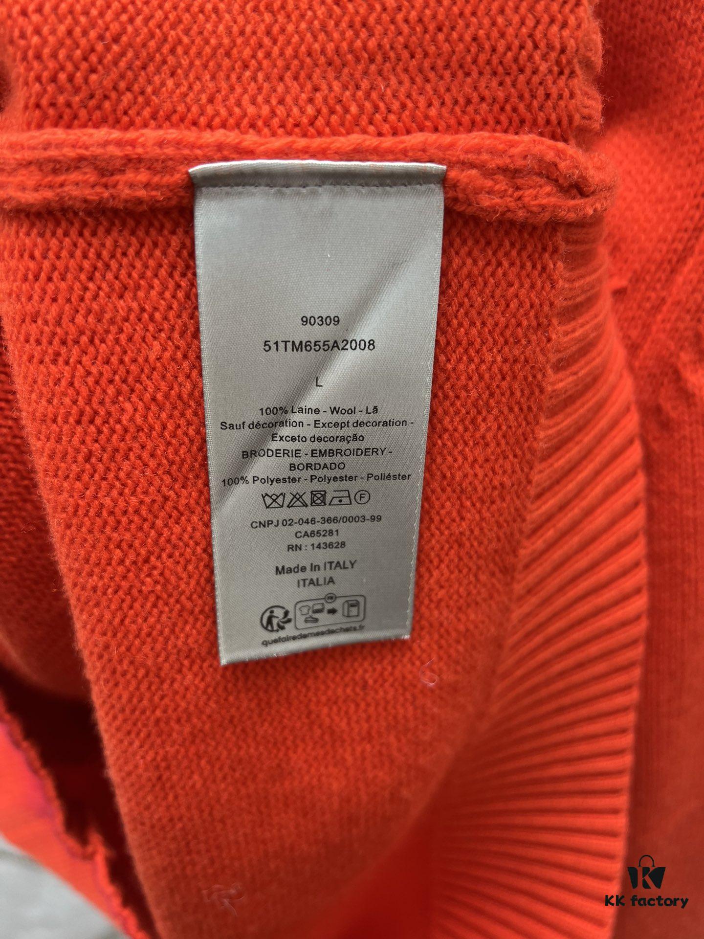 6931a059ccd8ab3d7af941e4 DIOR 25SS New Arrival Knitwear from the DIOR AND KAWS Limited Collection. Crafted from red and burgundy wool knit fabric, one sleeve features the DIOR AND KAWS signature embroidery, reinterpreting the Dior logo with a vibrant serpentine motif. The hem and cuffs feature contrasting details, perfect for pairing with classic jeans or shorts to create a striking look.