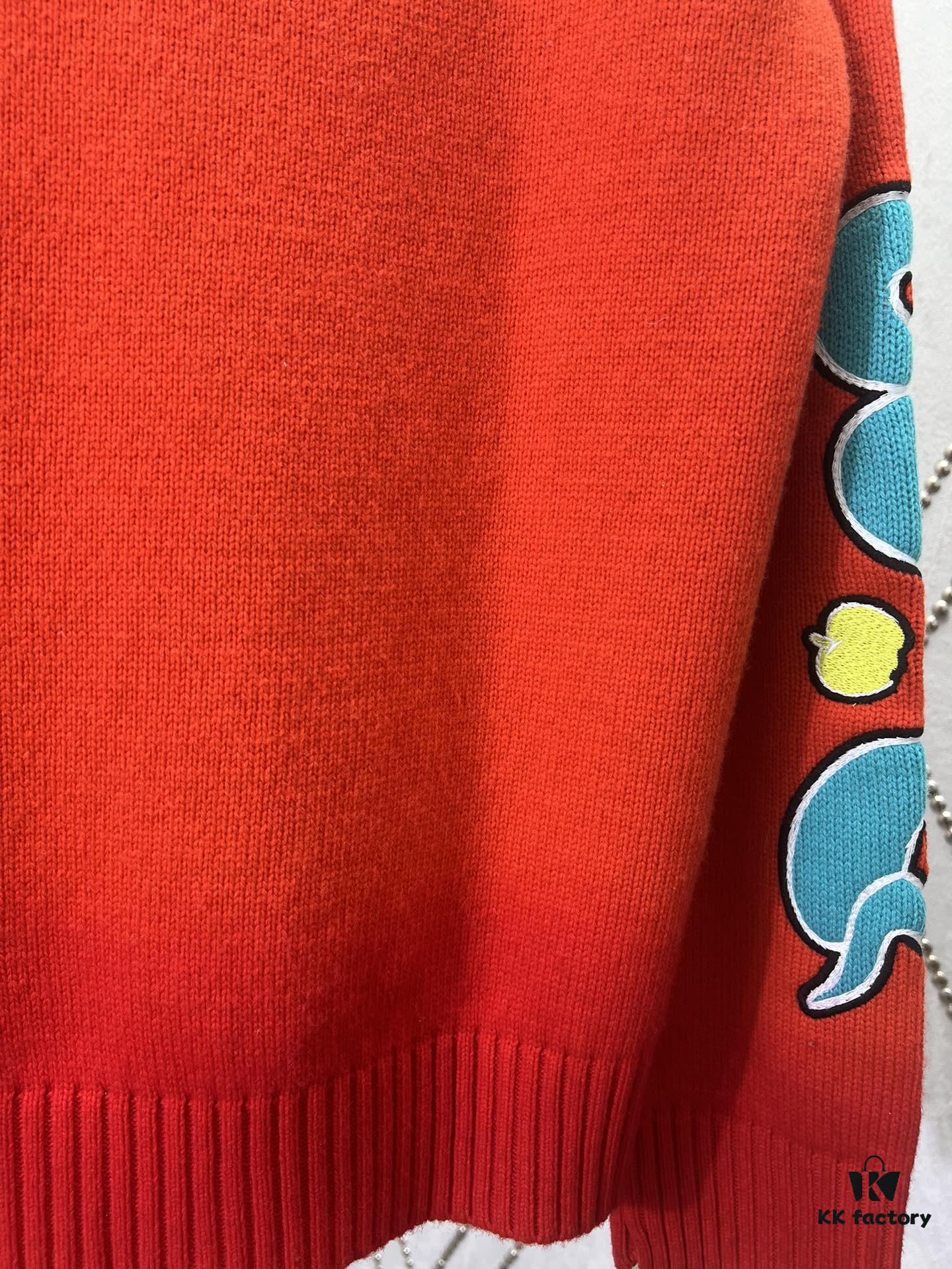6931a059ccd8ab3d7af941e5 DIOR 25SS New Arrival Knitwear from the DIOR AND KAWS Limited Collection. Crafted from red and burgundy wool knit fabric, one sleeve features the DIOR AND KAWS signature embroidery, reinterpreting the Dior logo with a vibrant serpentine motif. The hem and cuffs feature contrasting details, perfect for pairing with classic jeans or shorts to create a striking look.