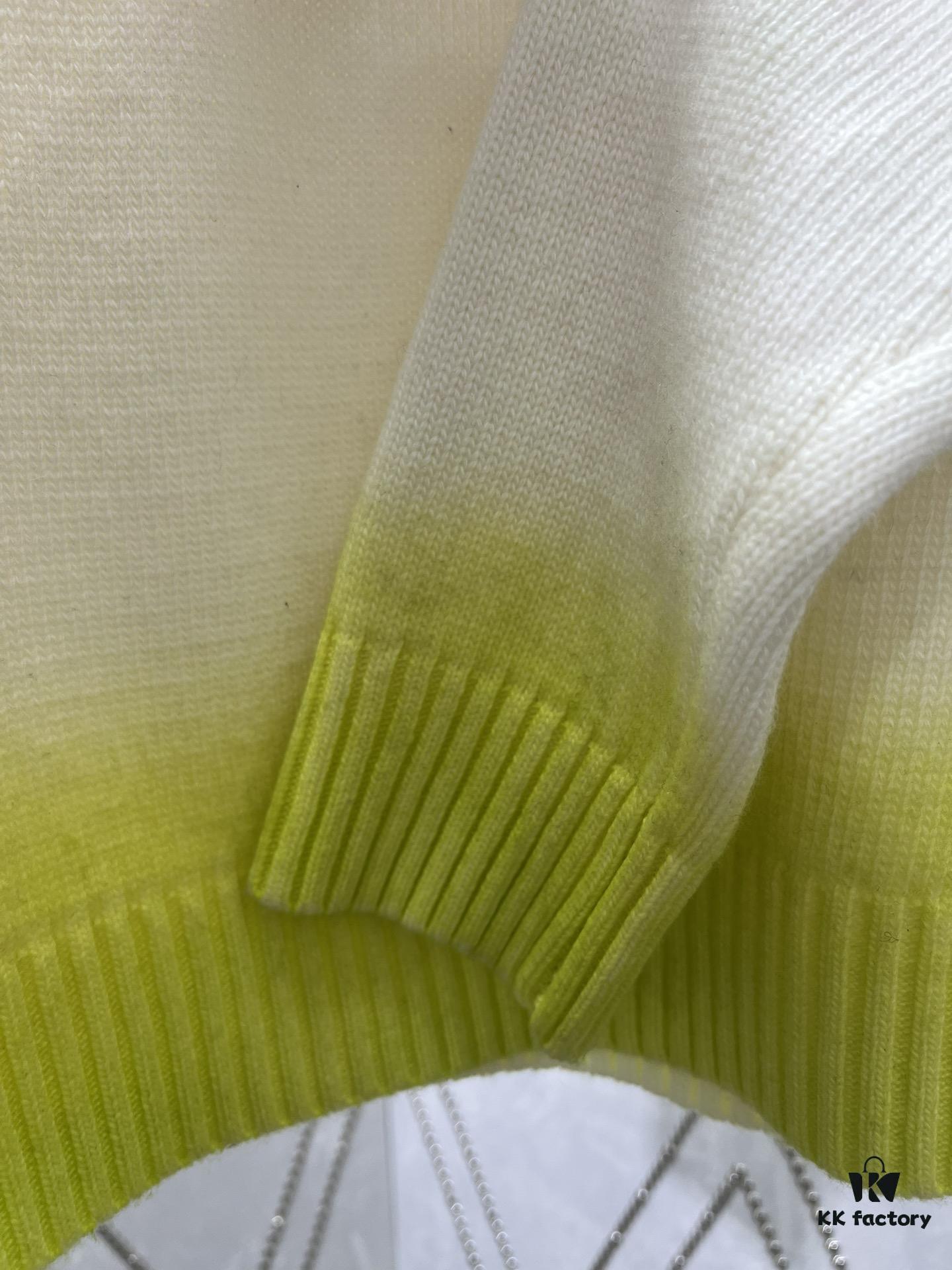 6931a059ccd8ab3d7af941eb Dior 25SS New Arrival Knitwear from the DIOR AND KAWS Limited Edition Collection. Crafted from white and yellow wool knit fabric, one sleeve features the DIOR AND KAWS signature embroidery, reinterpreting the Dior logo with a colorful serpentine design. The hem and cuffs are finished with contrasting details, perfect for pairing with classic jeans or shorts to create a striking look.