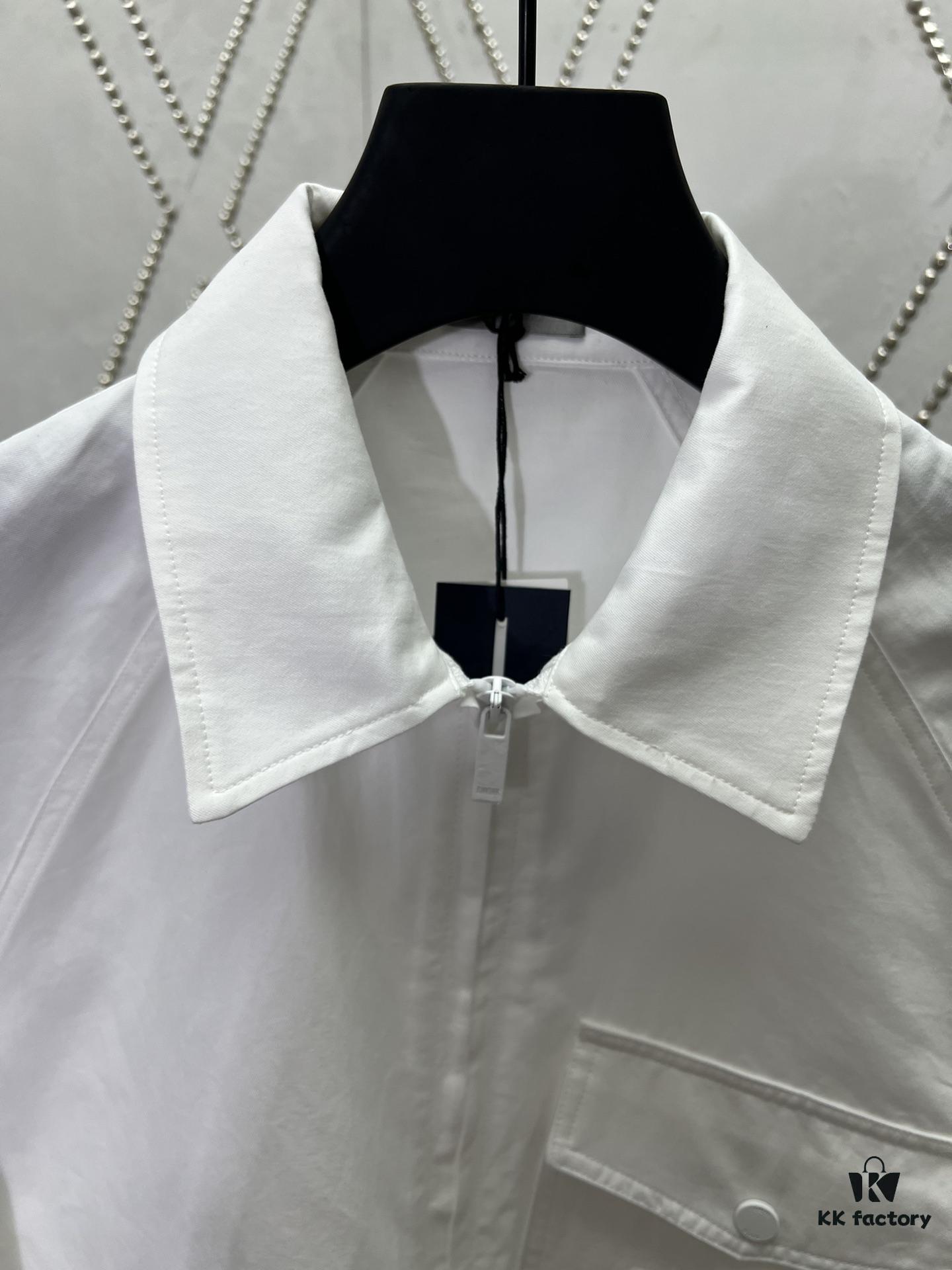 6931a05dccd8ab3d7af94237 Dior 25SS New Arrival Zip Shirt Featuring the Dior For My Real Friends Logo from the DIOR AND HYLTON NEL Collaboration Collection, Crafted in White Cotton Twill with a Full Metal Zip Closure and Buttoned Flap Pocket at the Chest, Stylish Design for a Refined Modern Casual Look