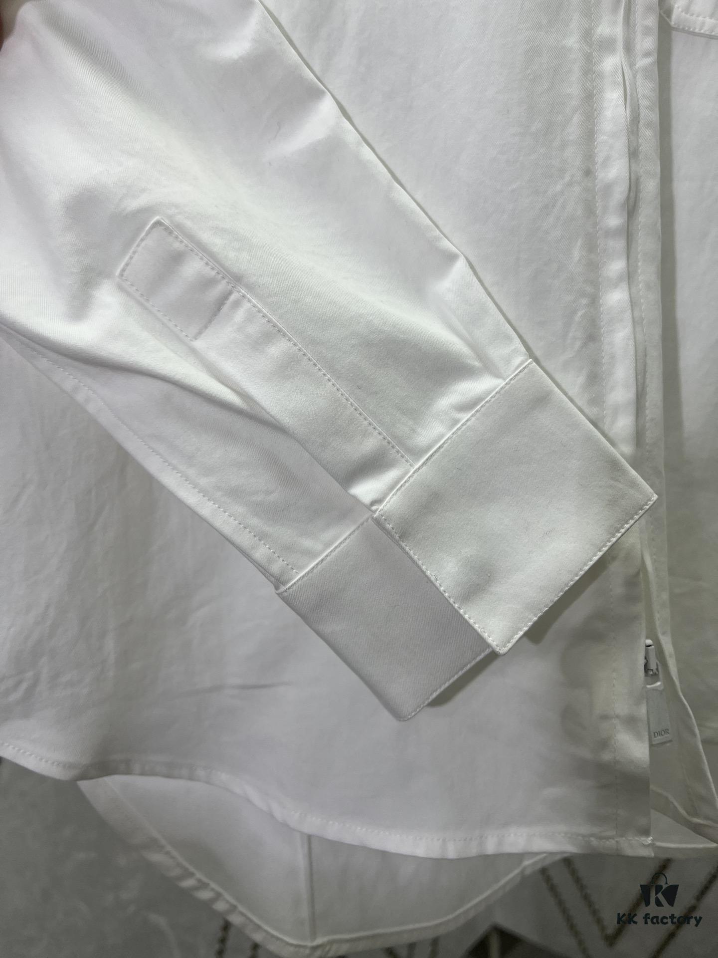 6931a05dccd8ab3d7af9423a Dior 25SS New Arrival Zip Shirt Featuring the Dior For My Real Friends Logo from the DIOR AND HYLTON NEL Collaboration Collection, Crafted in White Cotton Twill with a Full Metal Zip Closure and Buttoned Flap Pocket at the Chest, Stylish Design for a Refined Modern Casual Look