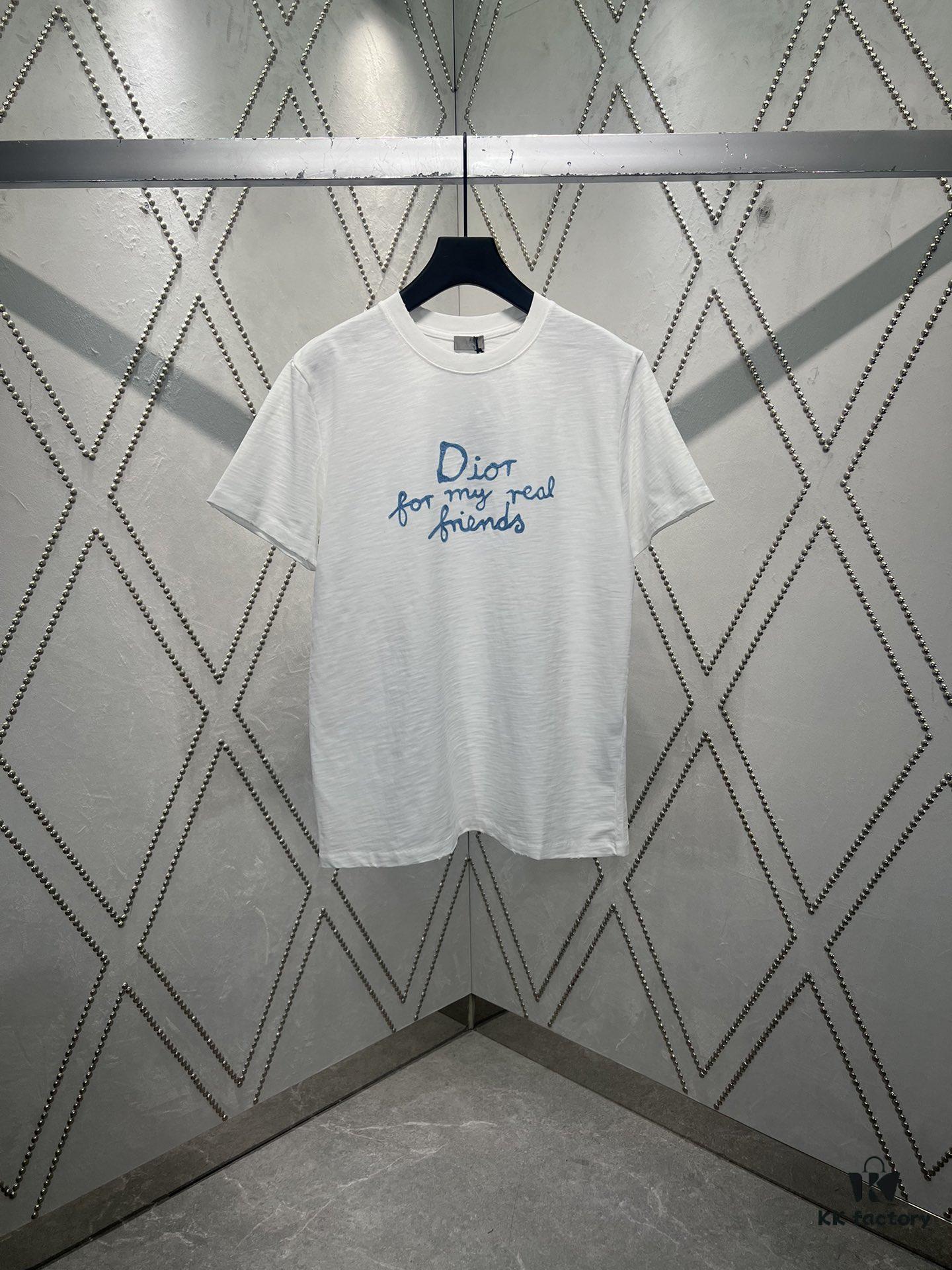6931a05eccd8ab3d7af94252 Dior 25SS New Arrival T-Shirt from the Dior and Hylton Nel Collaboration Collection Features 'Dior For My Real Friends' Logo