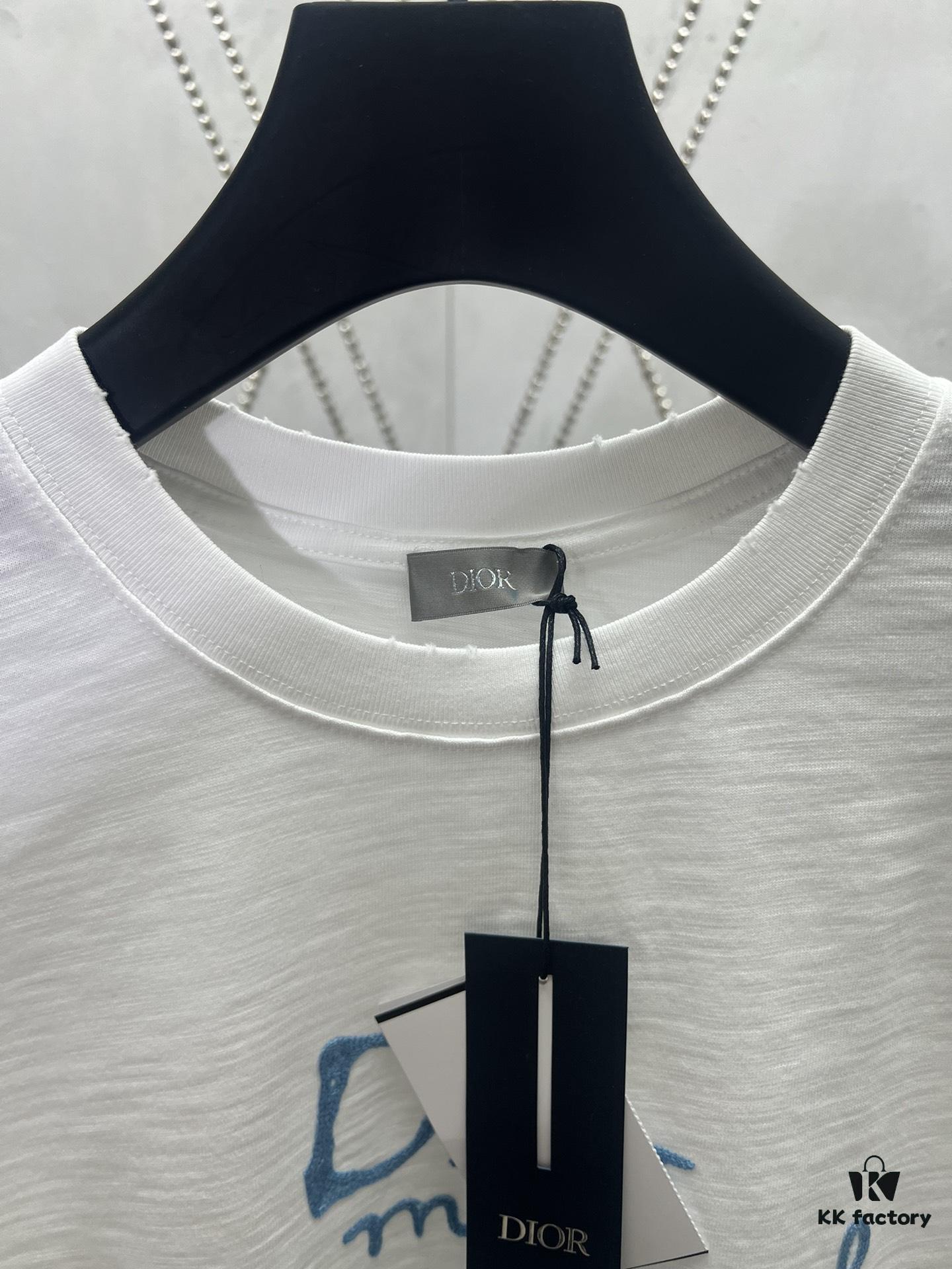 6931a05eccd8ab3d7af94254 Dior 25SS New Arrival T-Shirt from the Dior and Hylton Nel Collaboration Collection Features 'Dior For My Real Friends' Logo