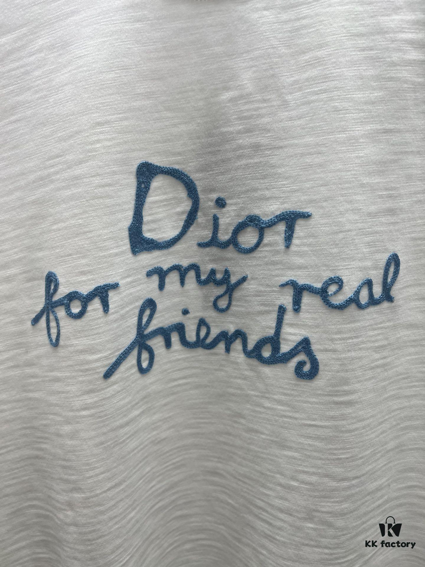 6931a05eccd8ab3d7af94256 Dior 25SS New Arrival T-Shirt from the Dior and Hylton Nel Collaboration Collection Features 'Dior For My Real Friends' Logo