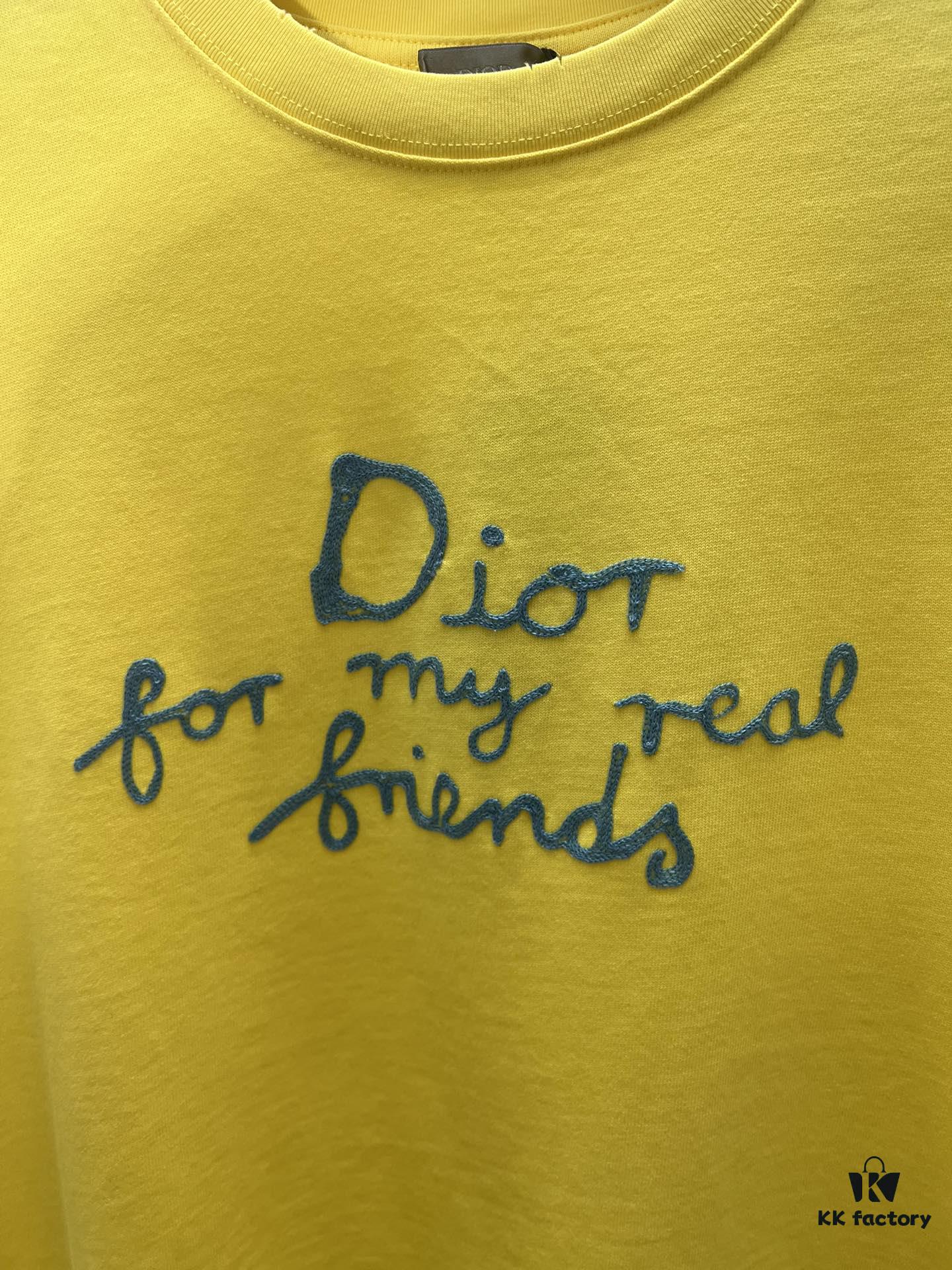 6931a05fccd8ab3d7af9425e Dior 25SS New Arrival T-Shirt Featuring the Dior For My Real Friends Logo from the DIOR AND HYLTON NEL Collaboration Collection